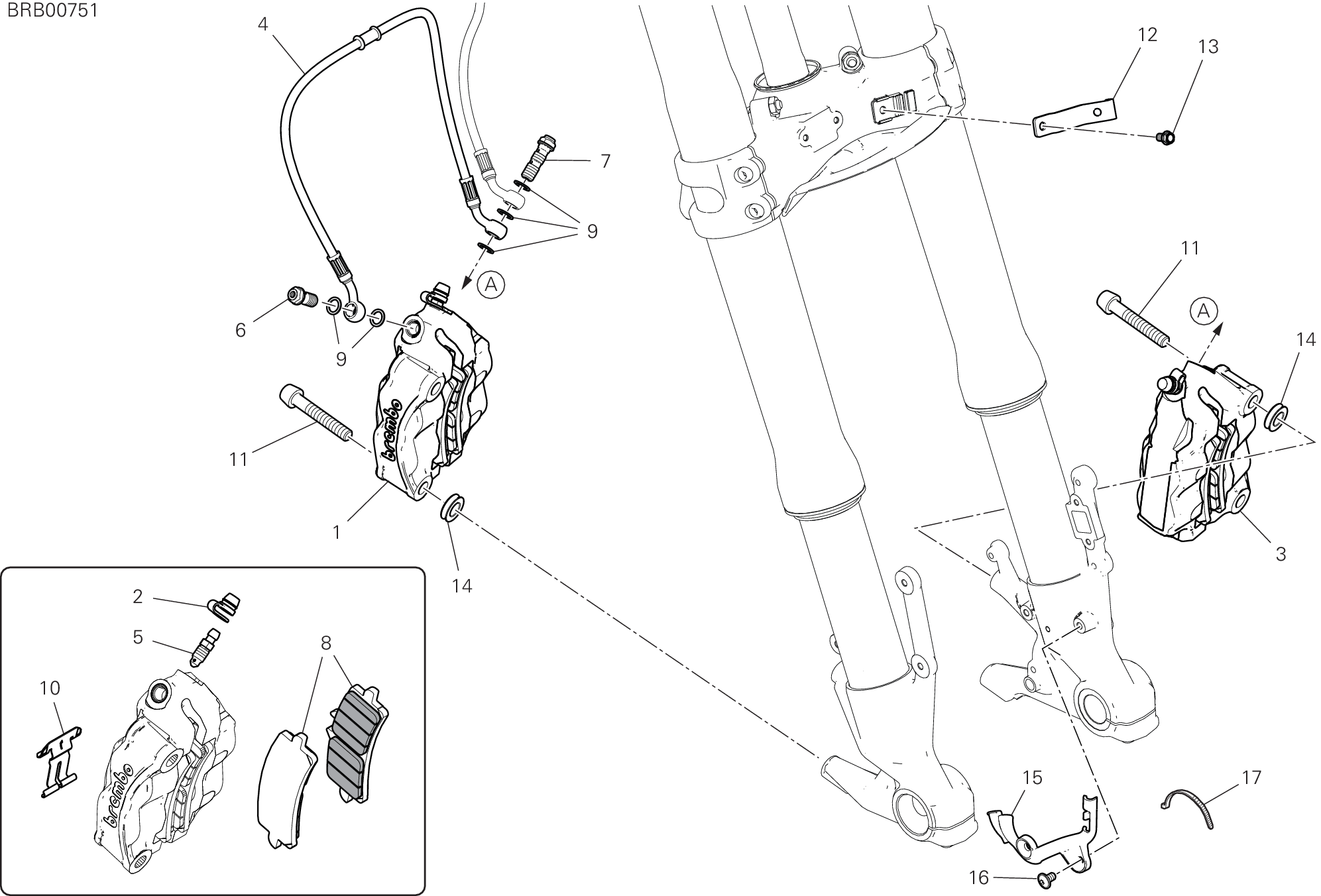 20B SYSTEME DE FREIN AVANT POUR MULTISTRADA V4 RALLY RADAR 2023