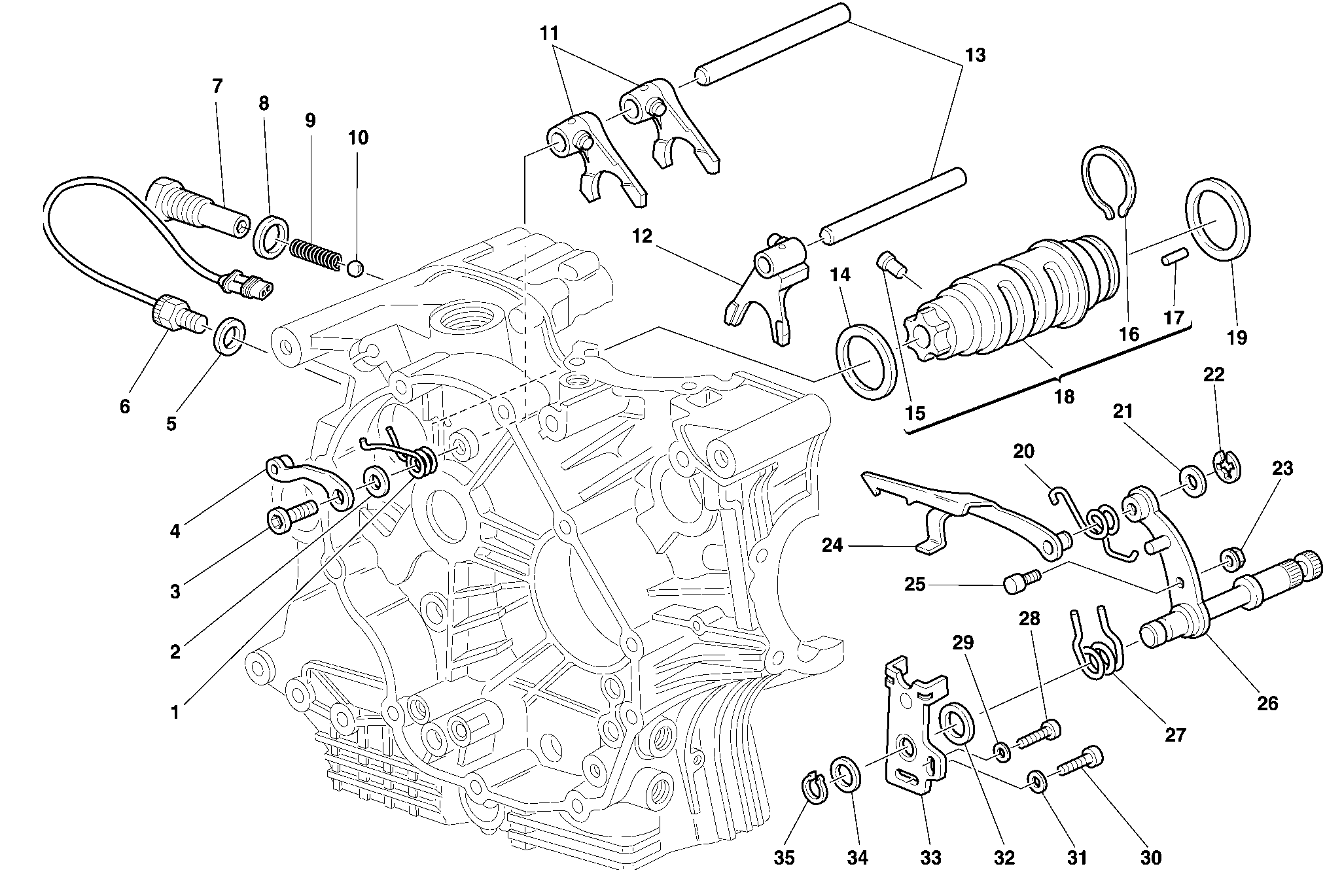 002 ARBRE SELECTEUR DE VITESSES POUR SPORT TOURING ST4 1999
