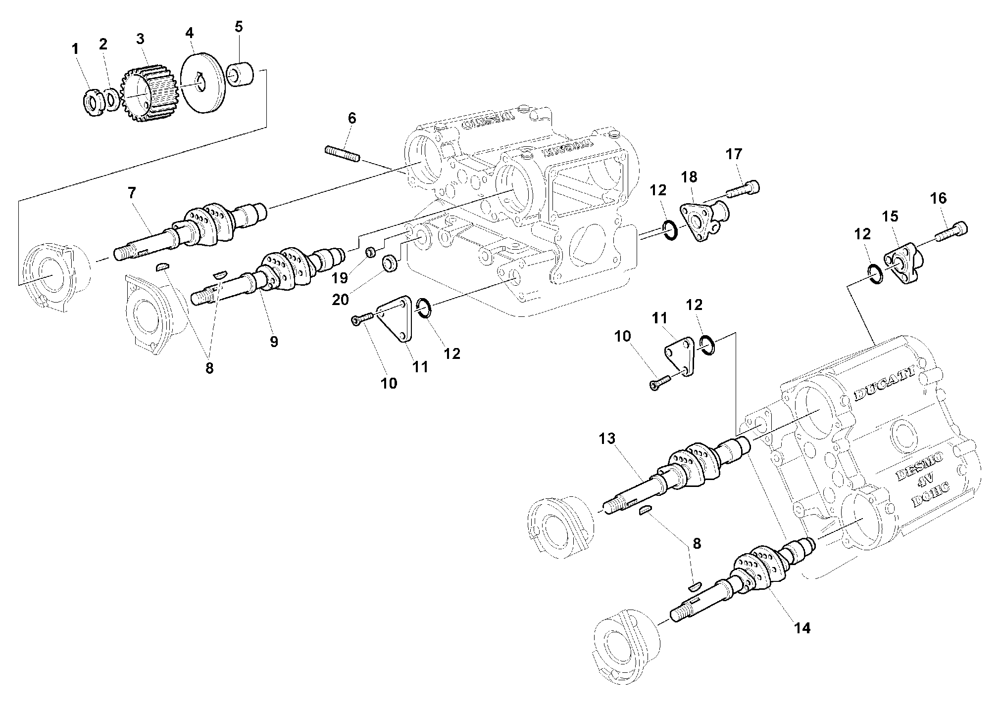 014 ARBRE A CAMES POUR SUPERBIKE 996 SPS II 1999