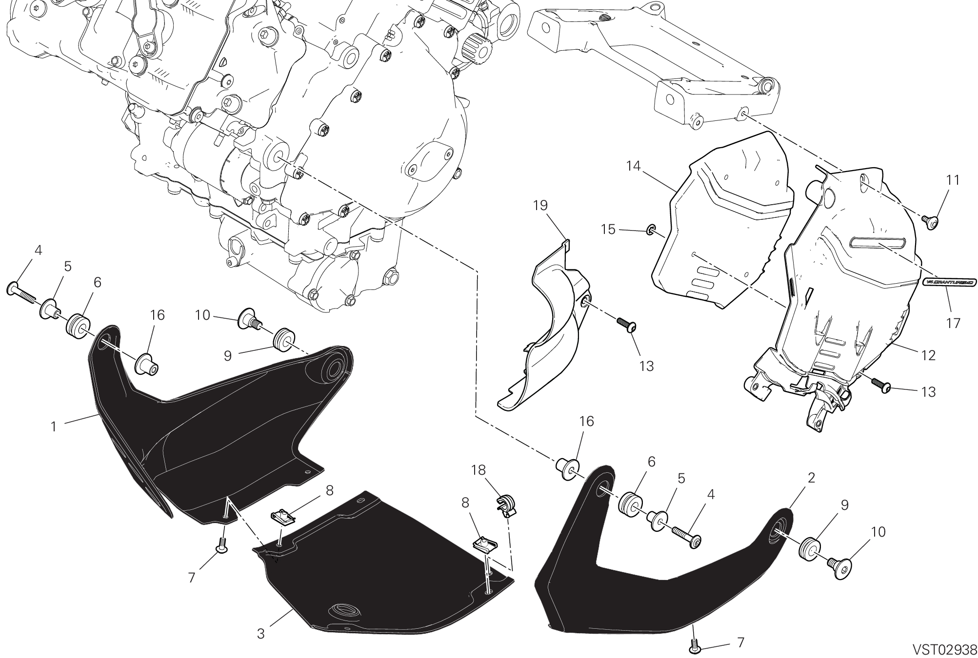 37G SOUS CARTER DHUILE POUR MULTISTRADA V4 2025