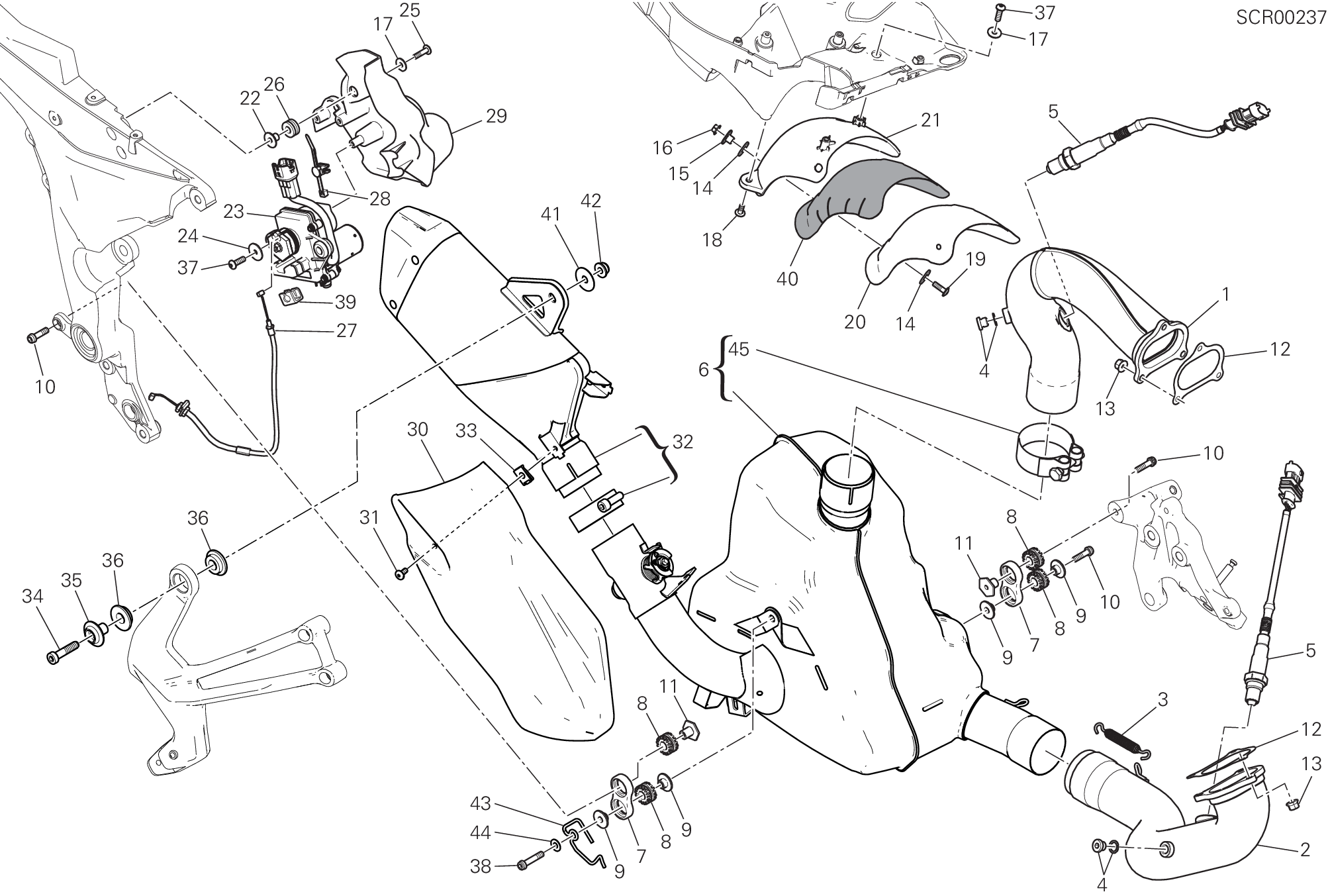 019 ECHAPPEMENT POUR MULTISTRADA 1200 ENDURO 2016