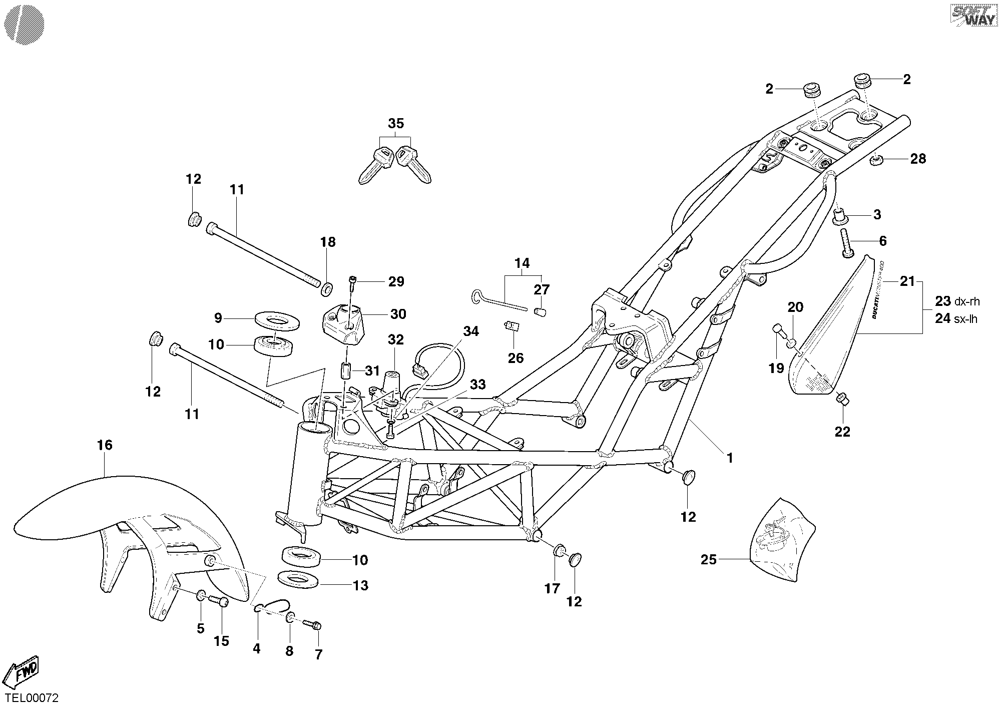 031 CADRE POUR MONSTER 400 2002