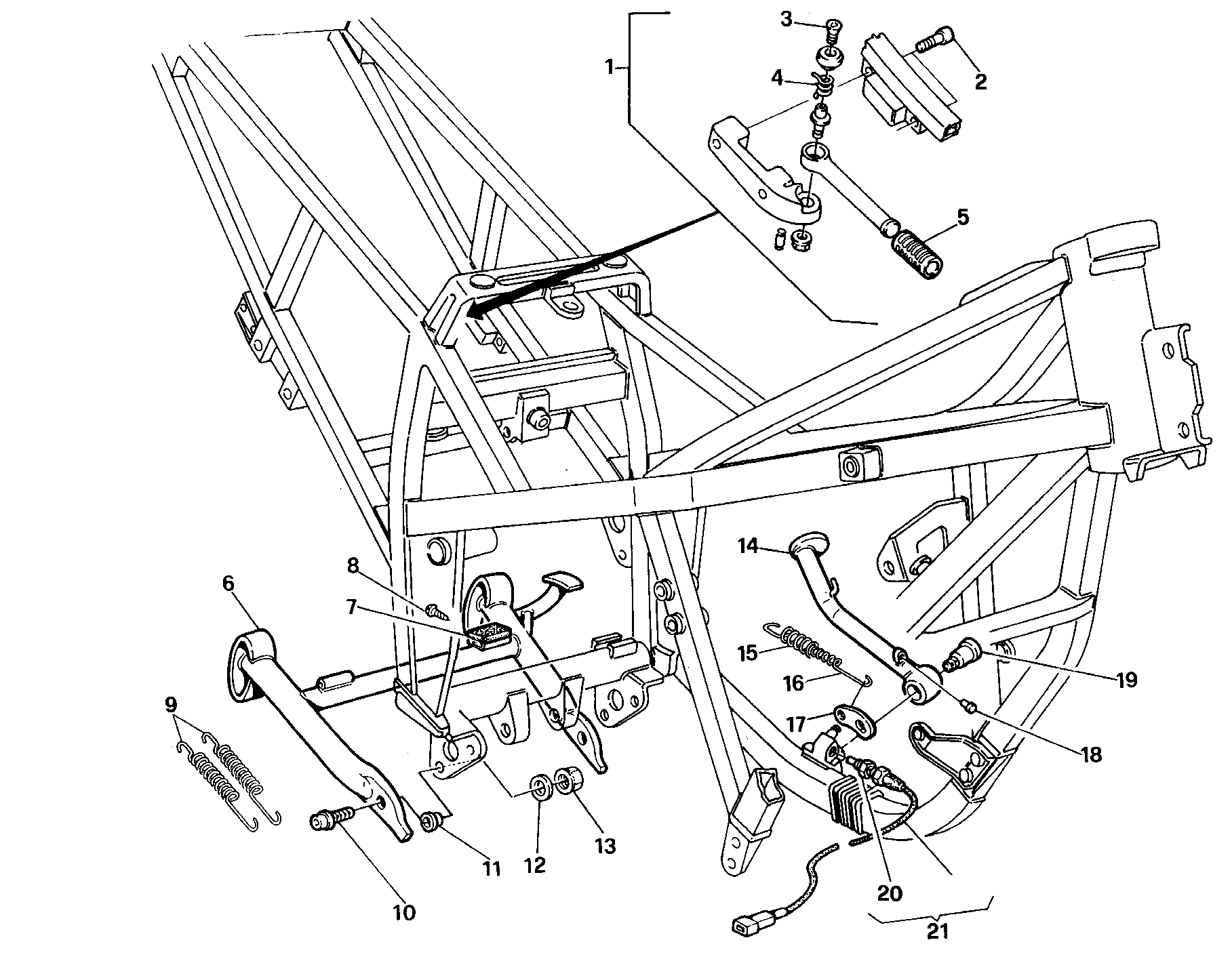 024 BEQUILLE LATERALE POUR SUPERBIKE 907 IE 1990