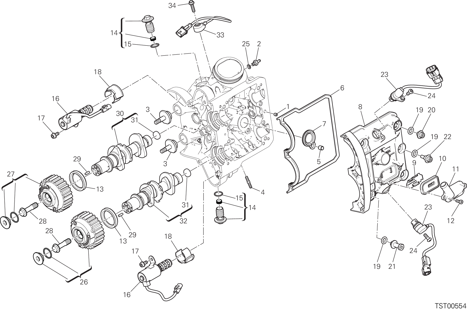13B CULASSE HORIZONTALE DISTRIBUTION POUR MULTISTRADA 1200 TOURING 2017