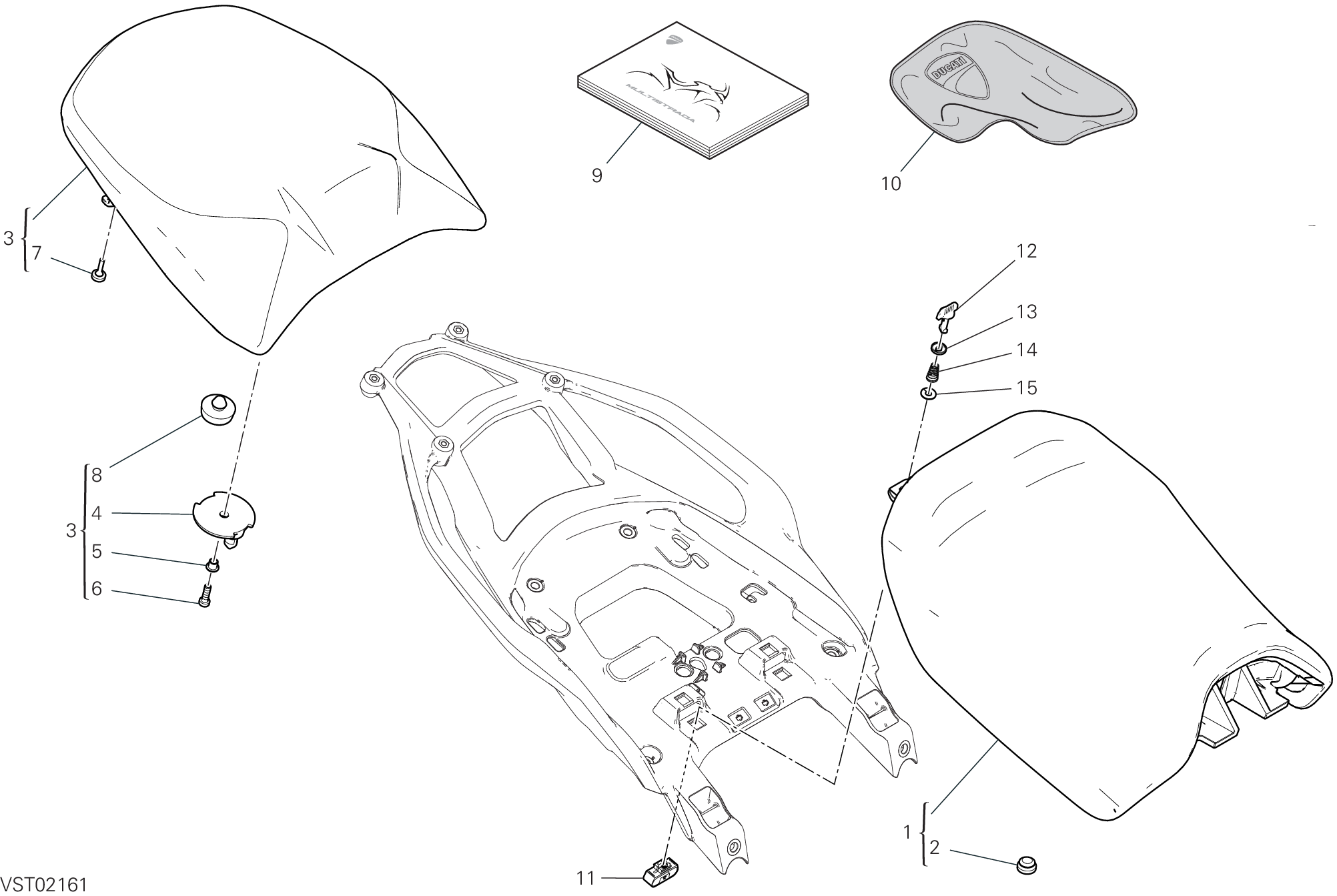 32A SELLES PILOTE ET PASSAGER POUR MULTISTRADA V4S 2024