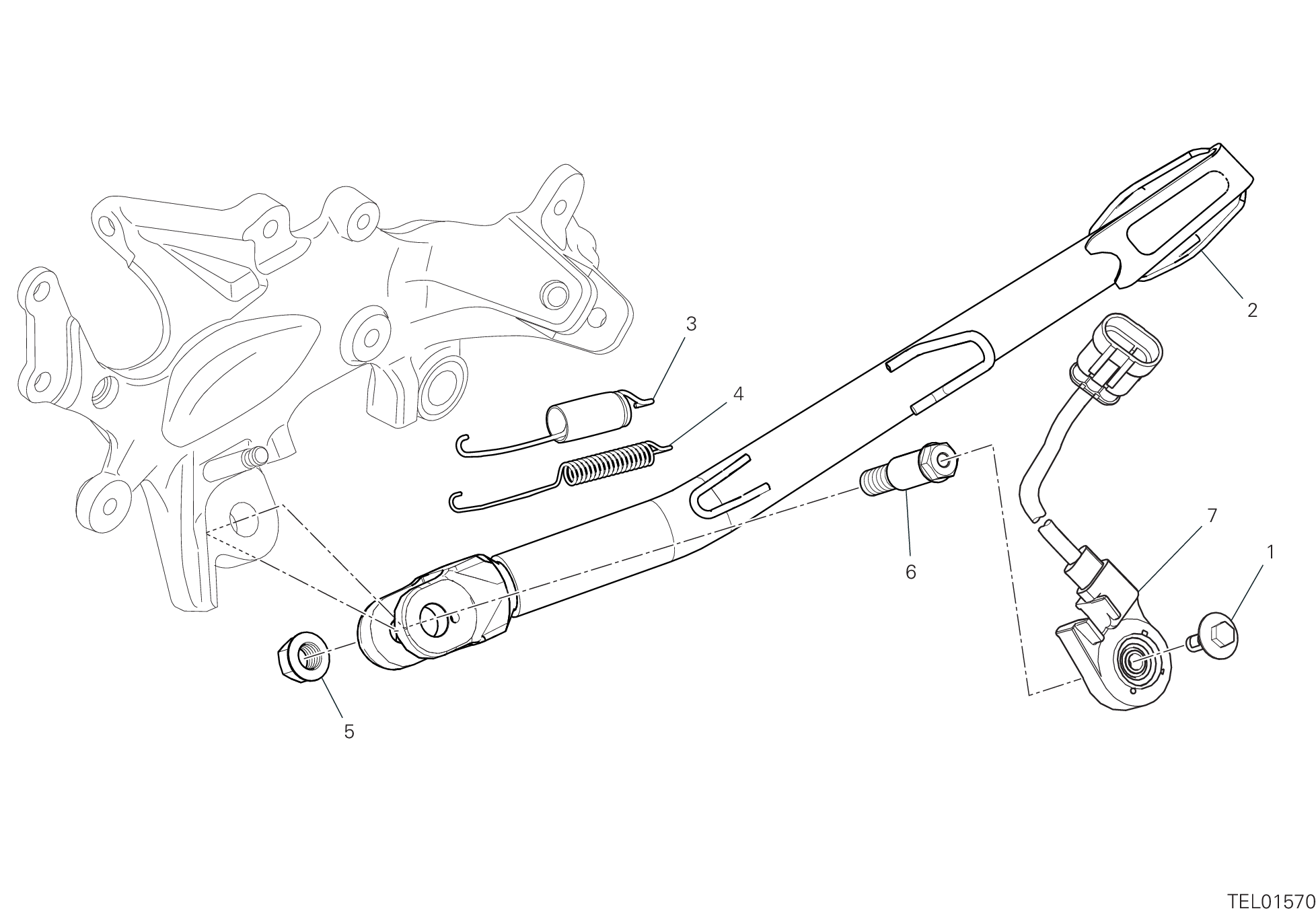 16A BEQUILLE LATERALE POUR MULTISTRADA V4 PIKES PEAK 2022