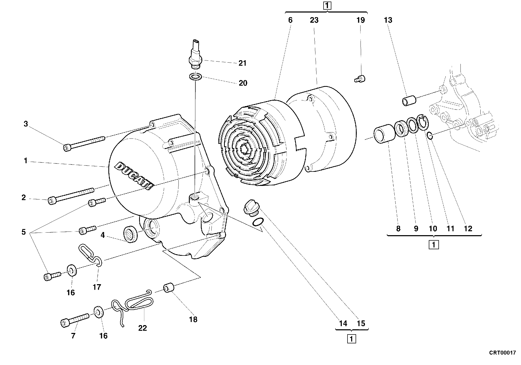 005 COUVERCLE EMBRAYAGE POUR SUPERSPORT 750 SS 2000