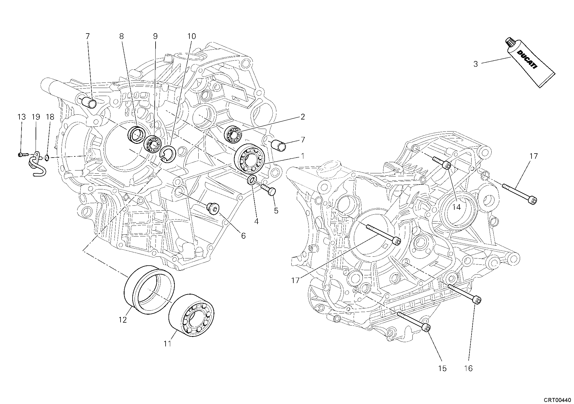 10A ROULEMENTS CARTER MOTEUR POUR SUPERBIKE 1098 R 2008