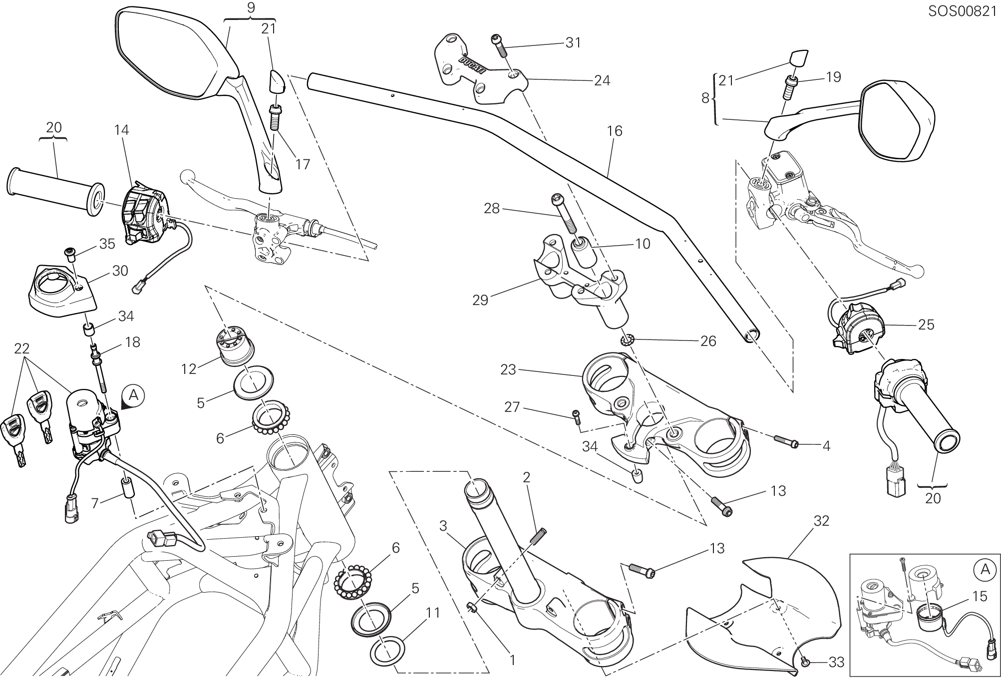 021 GUIDON POUR MULTISTRADA 950 2018