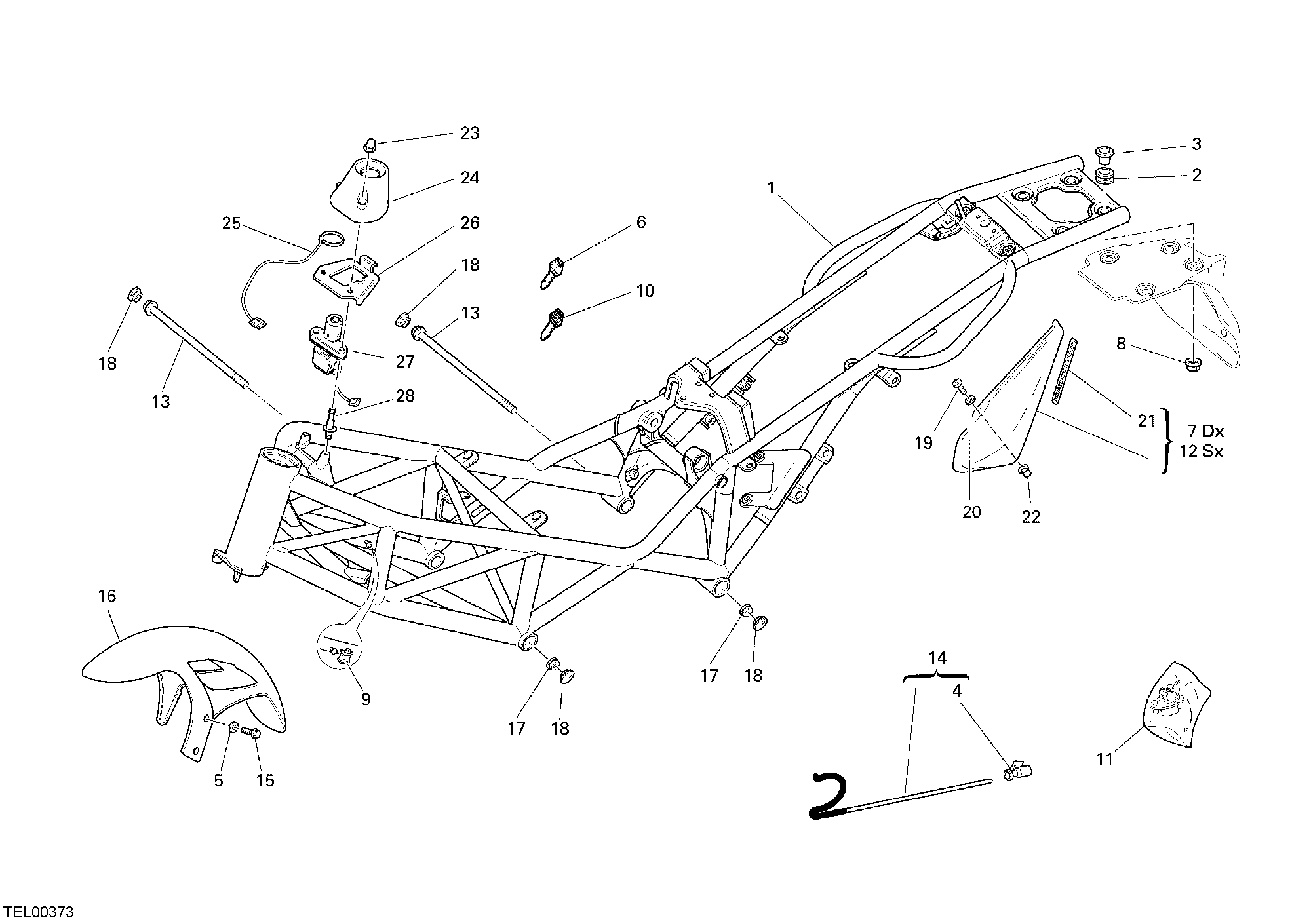024 CADRE POUR MONSTER S2R 1000 2007