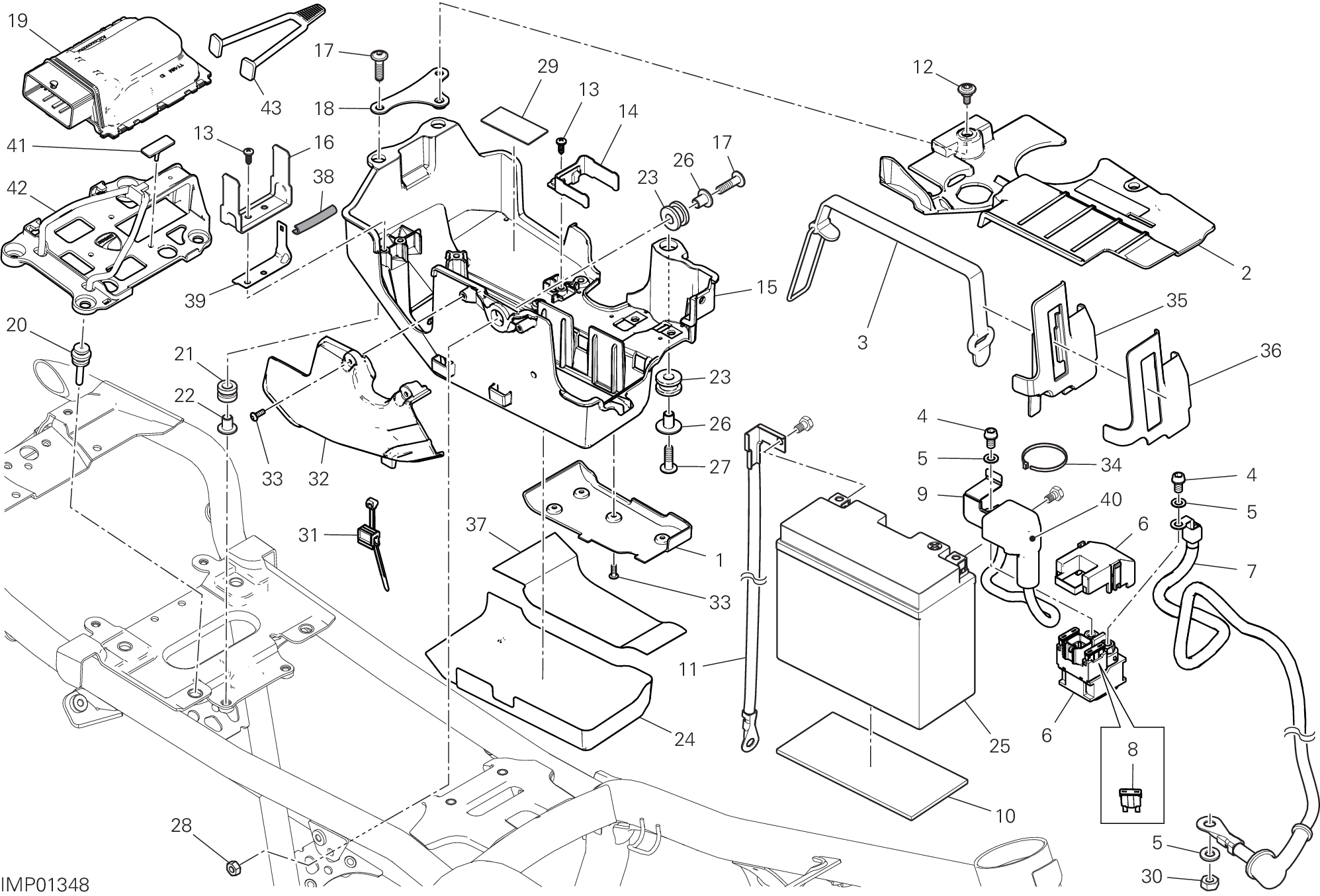 13C SUPPORT BATTERIE POUR SCRAMBLER ICON DARK 2022