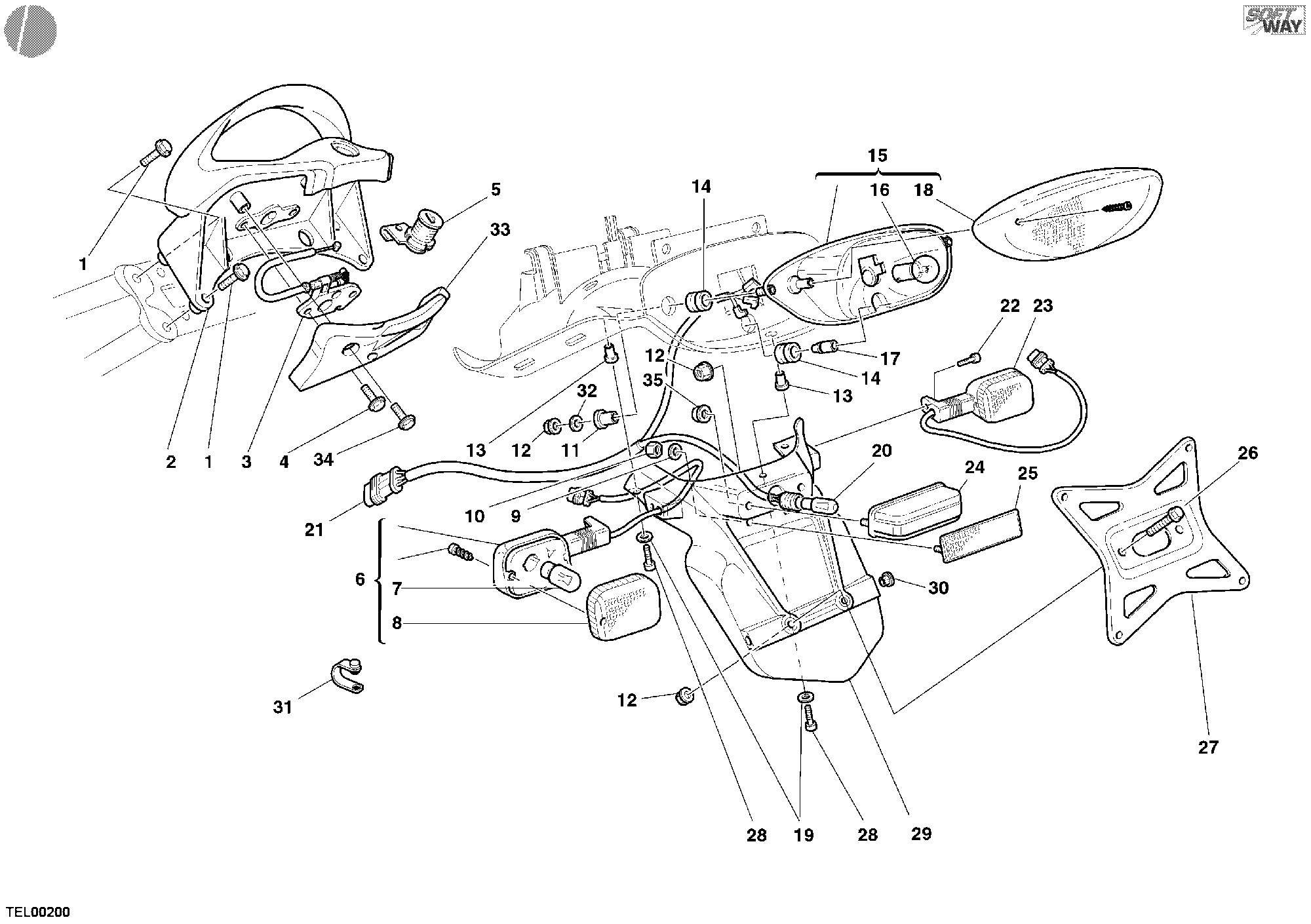 039 FEU ARRIERE POUR SPORT TOURING ST4 S ABS 2005