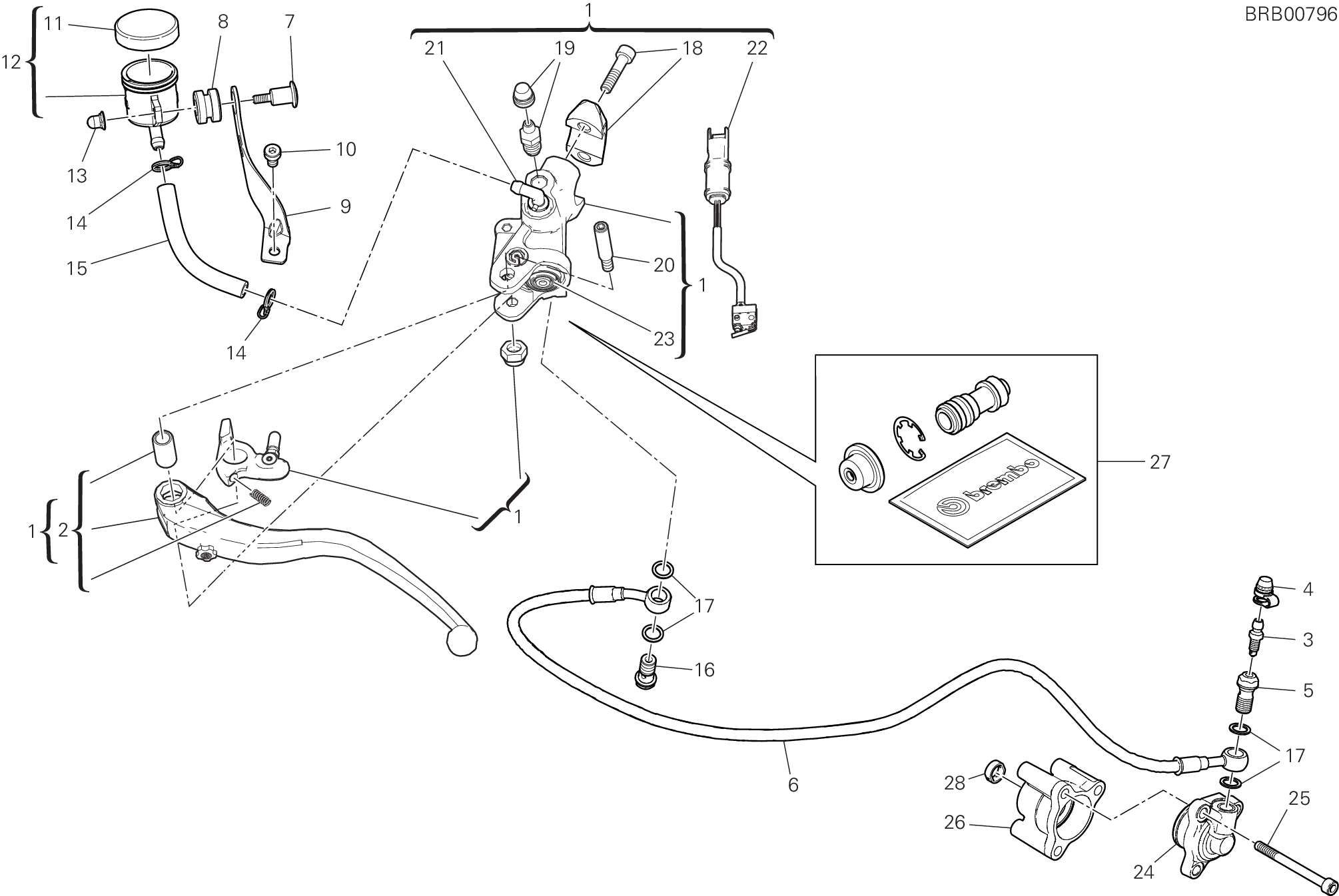 22B COMANDO FRIZIONE POUR SUPERBIKE PANIGALE V2 TROY BAYLISS 2023