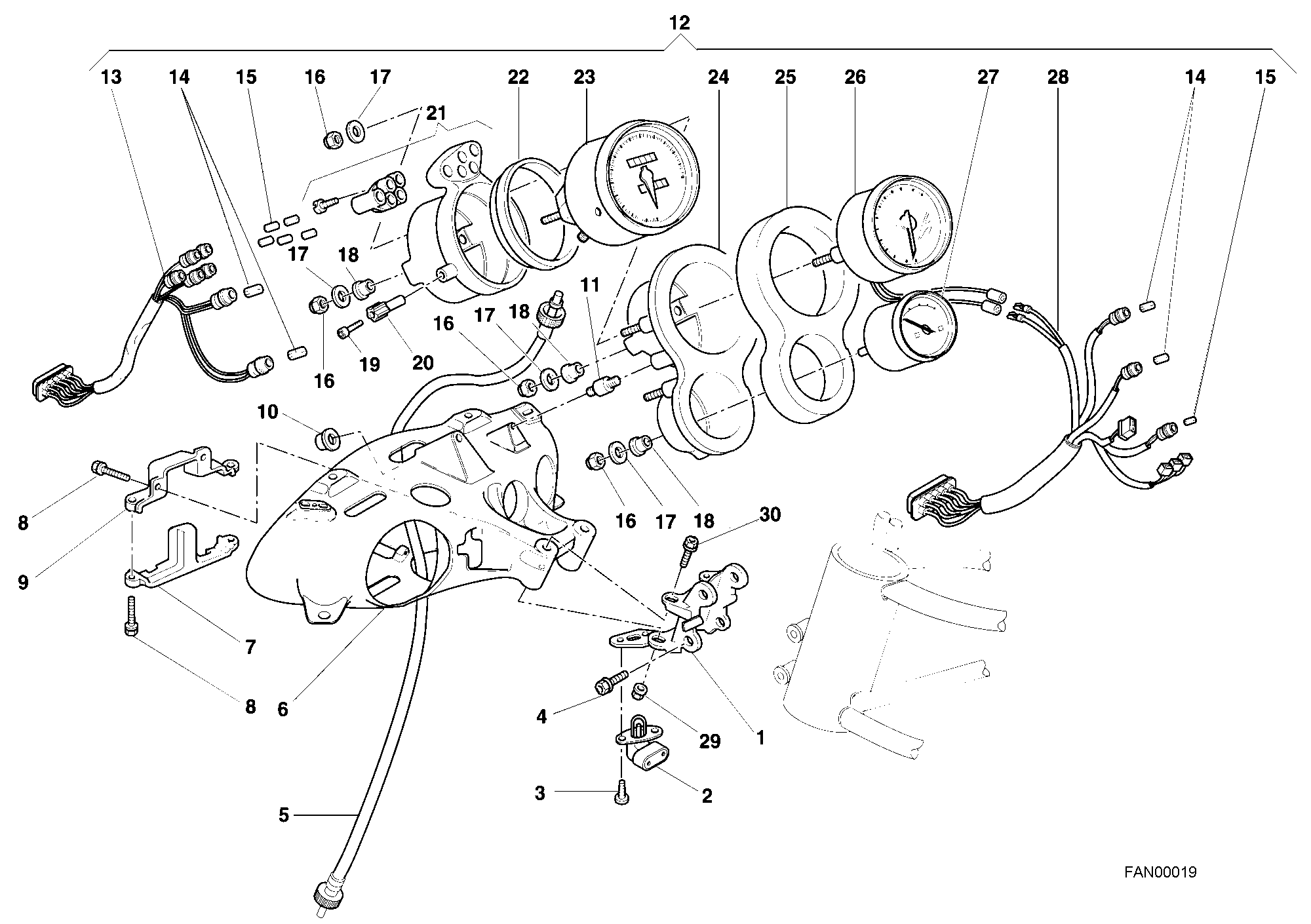 020 COMPTEURS POUR SUPERBIKE 748 2001