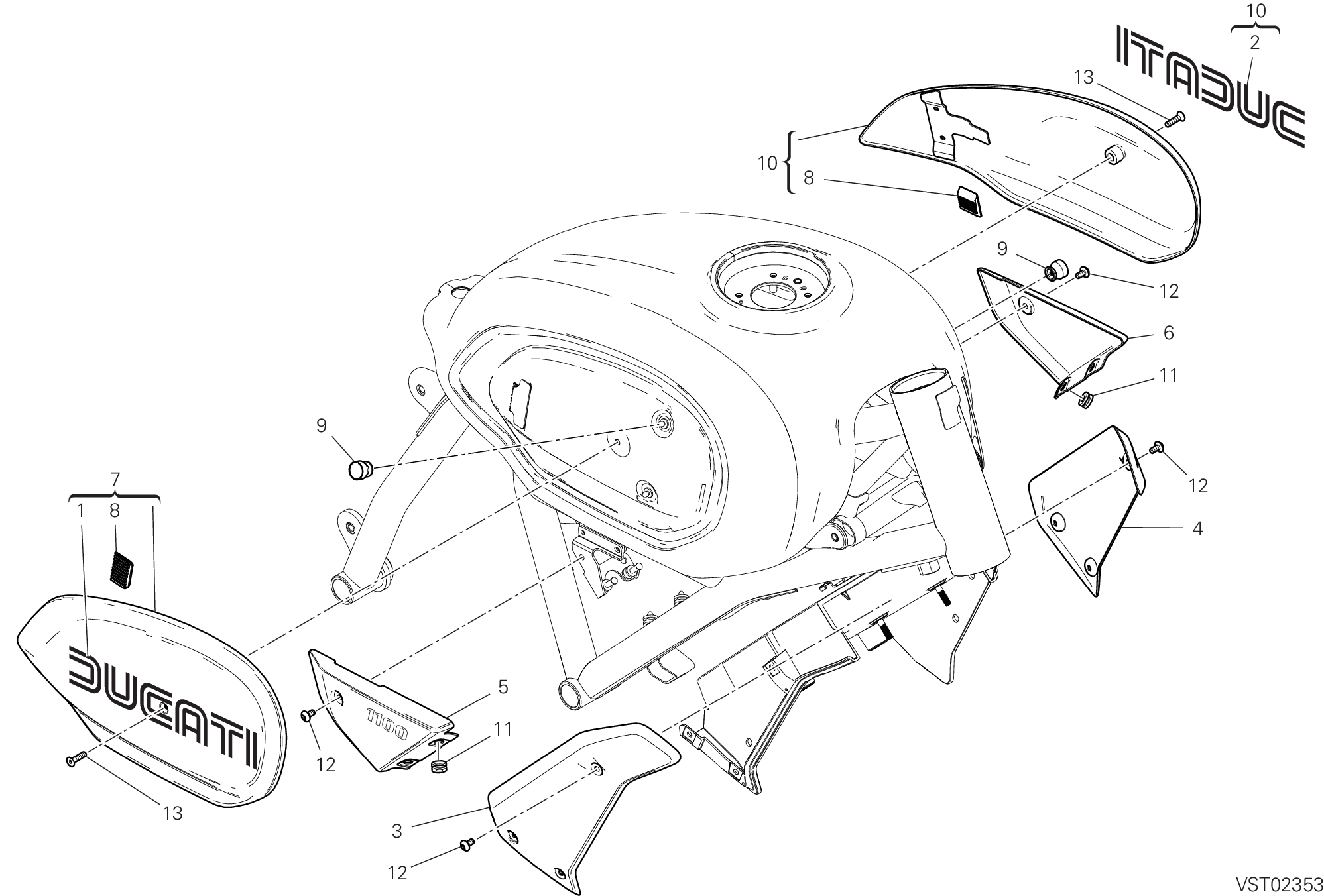 37A HABILLAGE POUR SCRAMBLER 1100 TRIBUTE PRO 2022