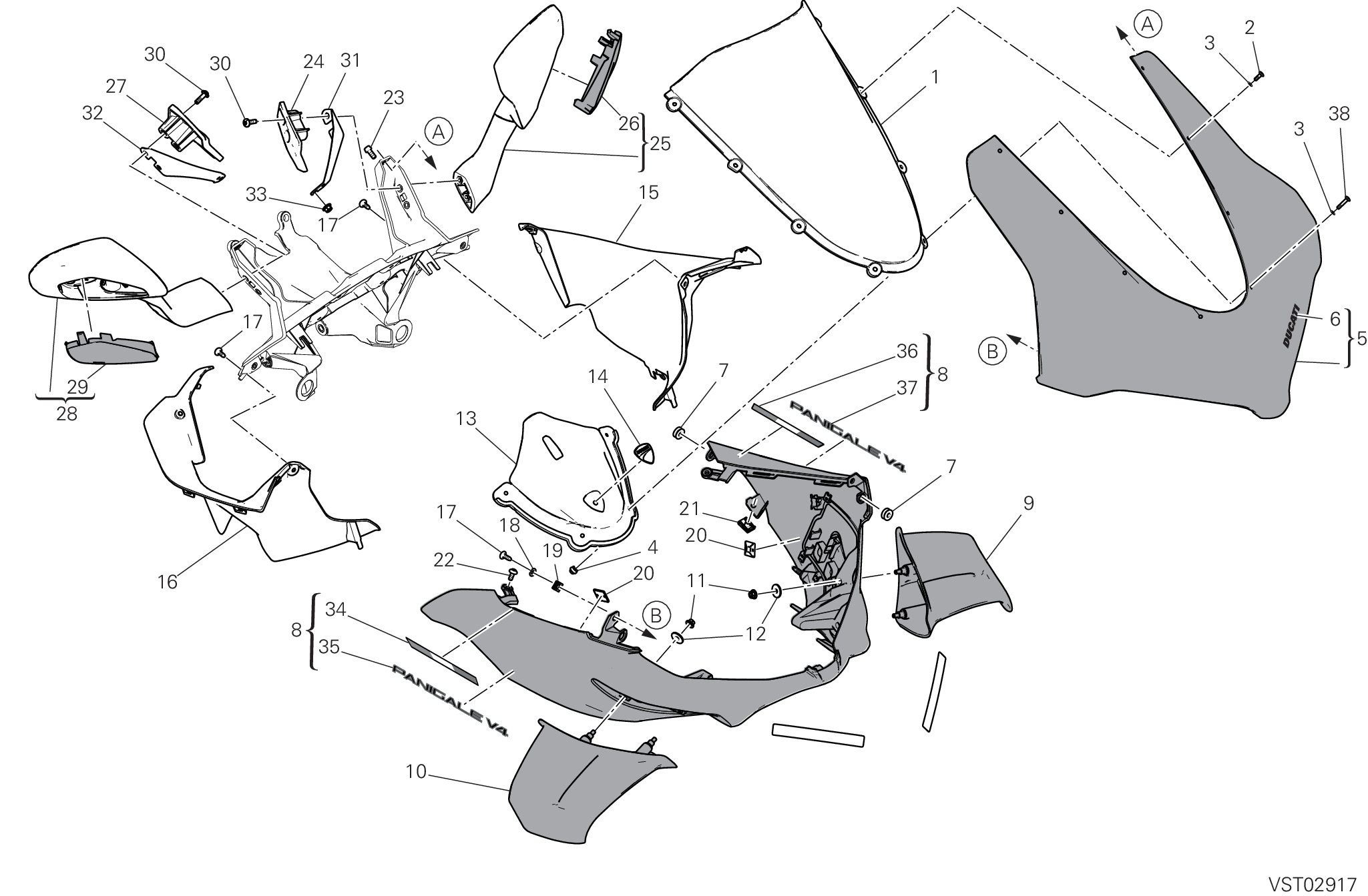 37A CAPOT AVANT POUR SUPERBIKE PANIGALE V4 2025