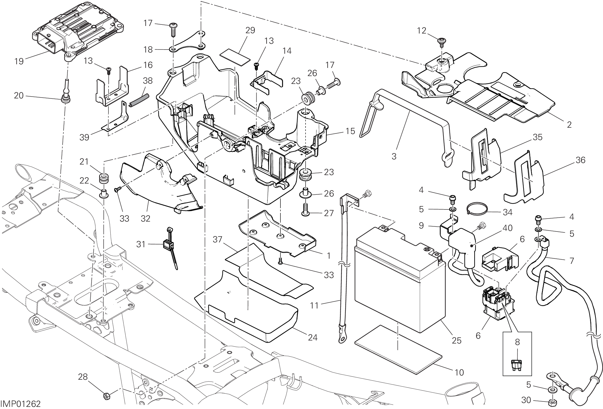 13C SUPPORT BATTERIE POUR SCRAMBLER ICON DARK 2020
