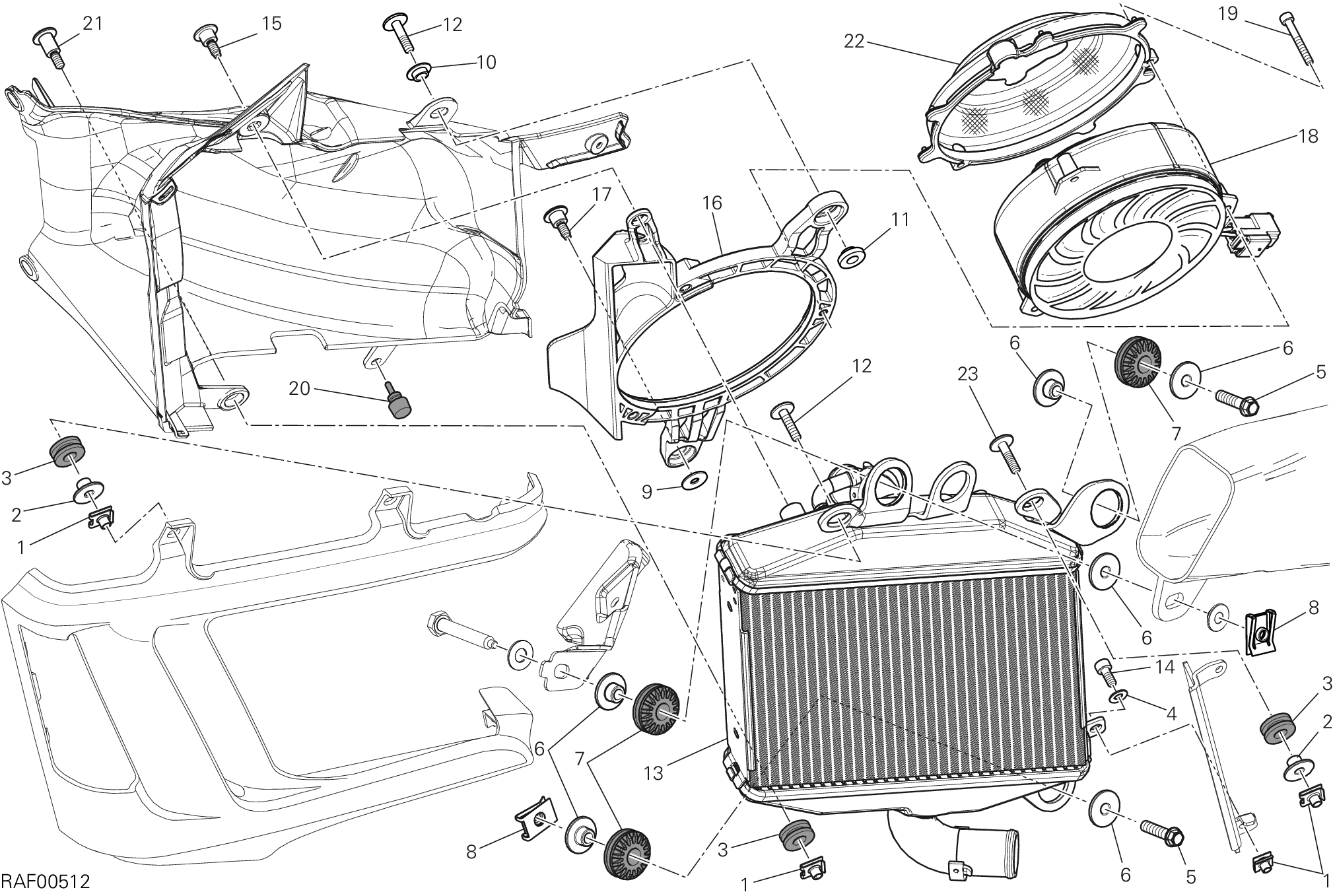 30A RADIATEUR EAU GAUCHE POUR DIAVEL CARBON FL 2015