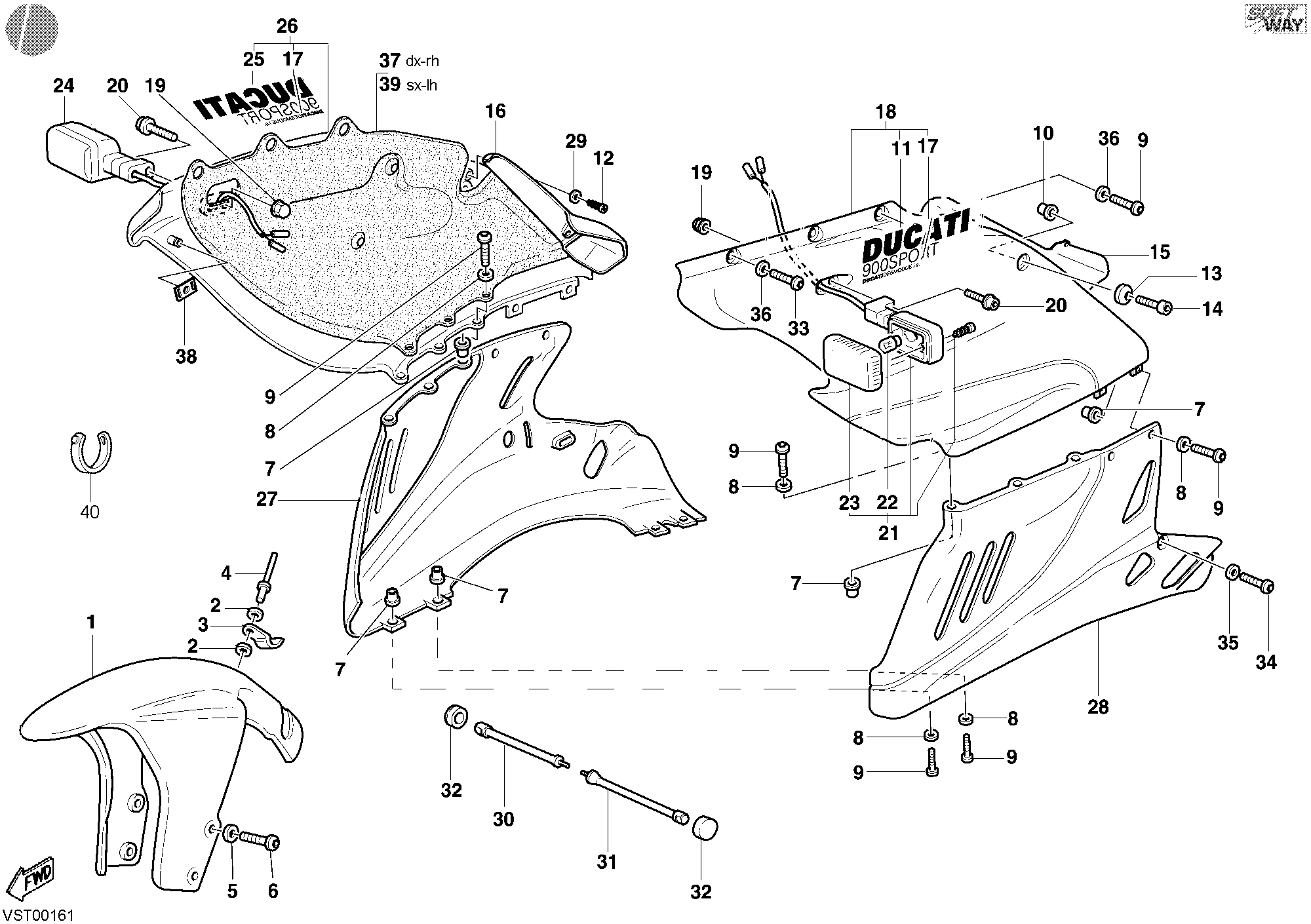 040 HABILLAGE POUR SUPERSPORT 900 S 2002