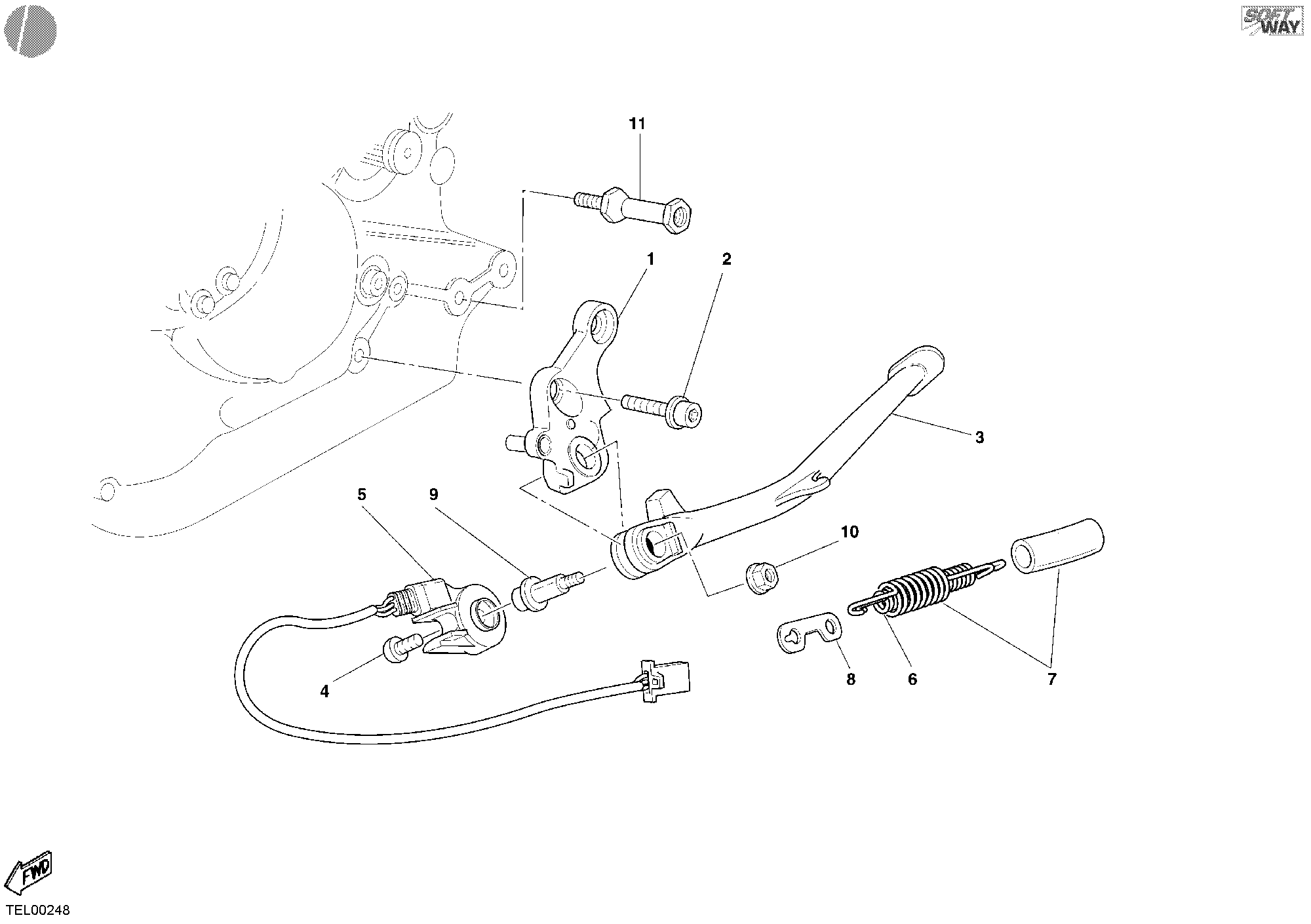018 BEQUILLE LATERALE POUR SUPERSPORT 1000 SS 2004