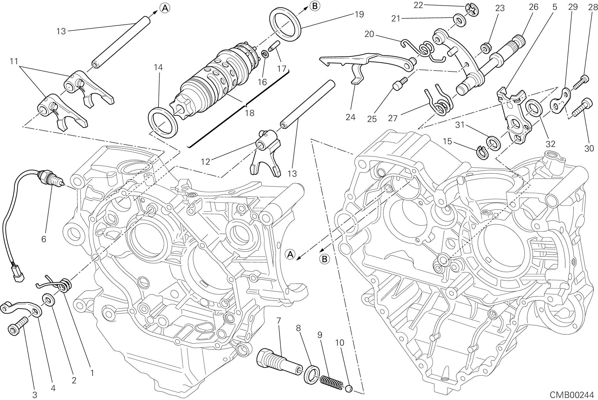002 ARBRE SELECTEUR DE VITESSES POUR MULTISTRADA 1200 S TOURING 2011