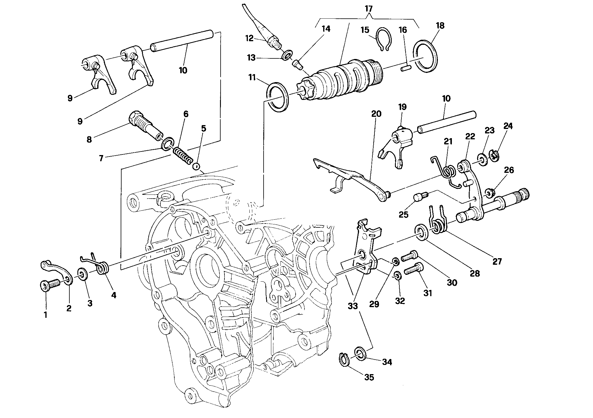 002 ARBRE SELECTEUR DE VITESSES POUR SUPERBIKE 916 SENNA 1994