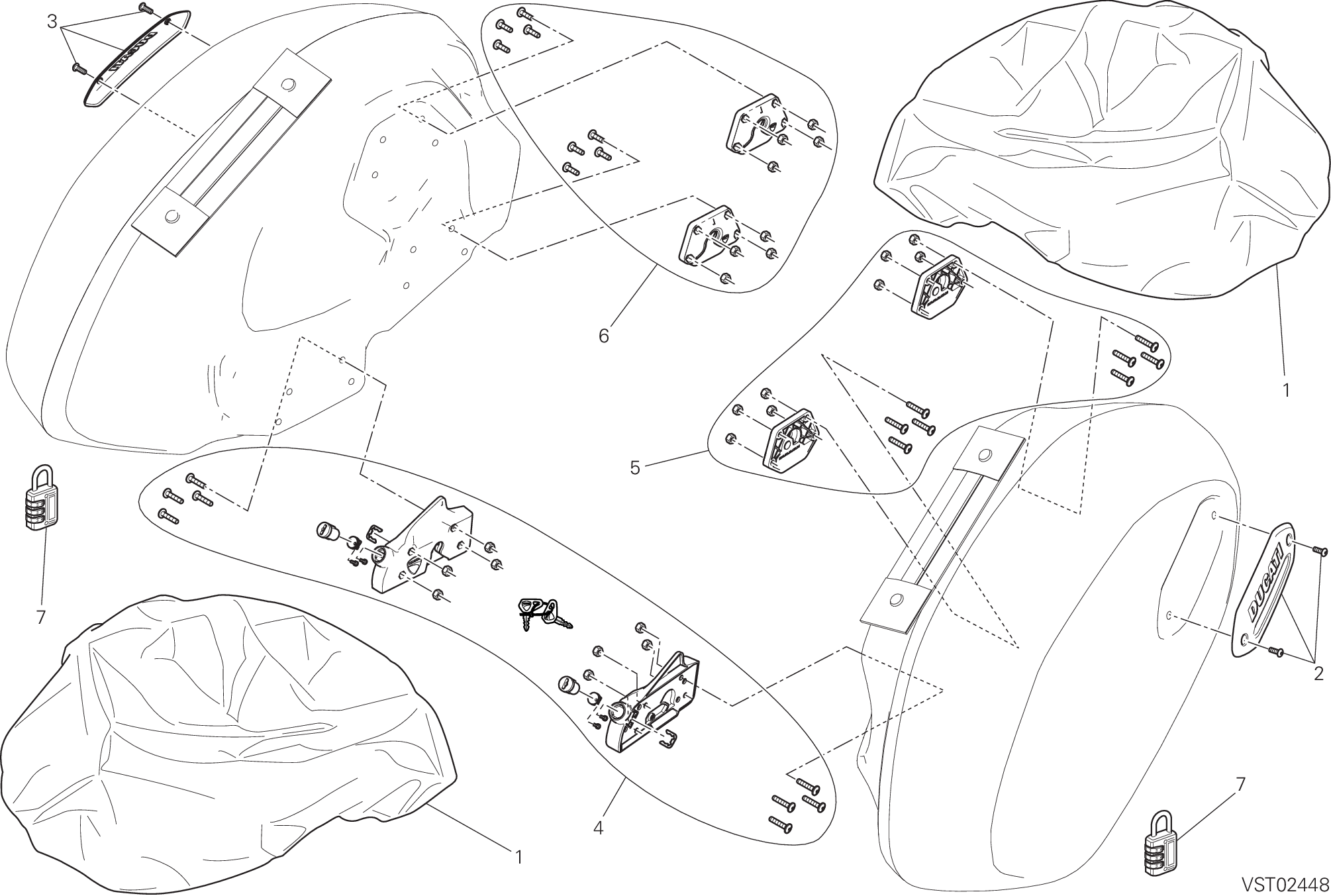 38A SACOCHES LATERALES ACCESSOIRES POUR DIAVEL STRADA 2014