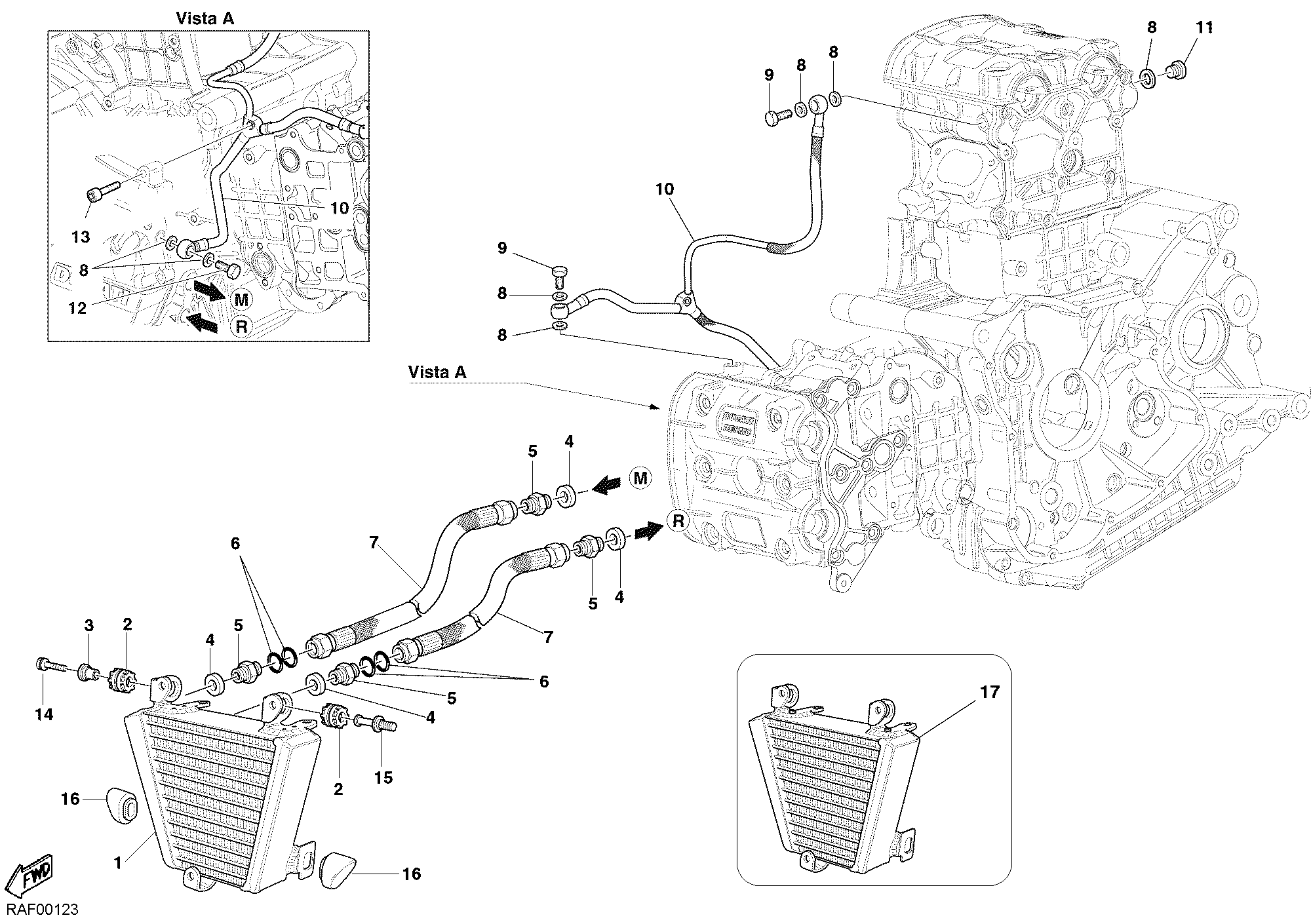 016 RADIATEUR A HUILE POUR SUPERBIKE 749 2003