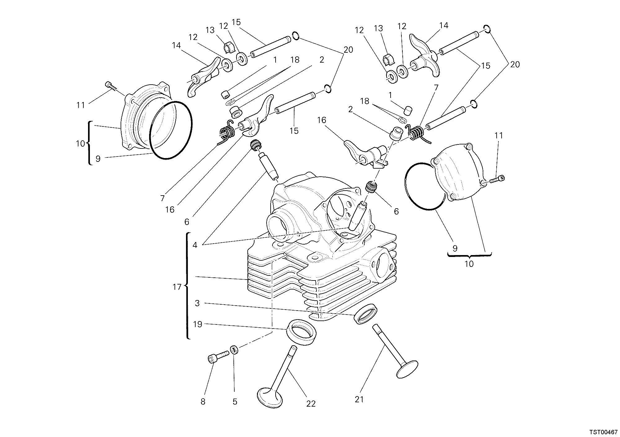 014 CULASSE VERTICALE POUR MONSTER 796 2011