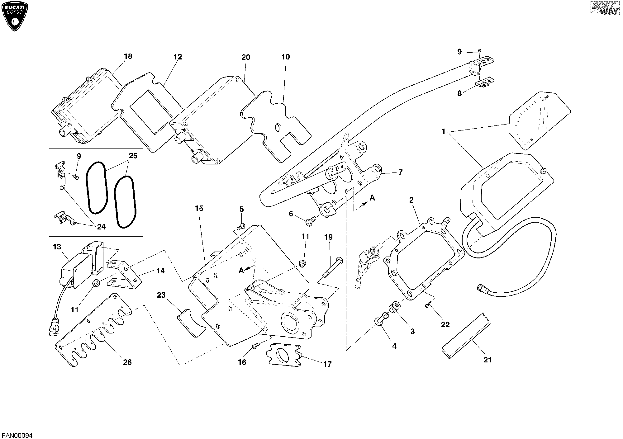 017 COMPTEURS POUR SUPERBIKE 999 RS 2004