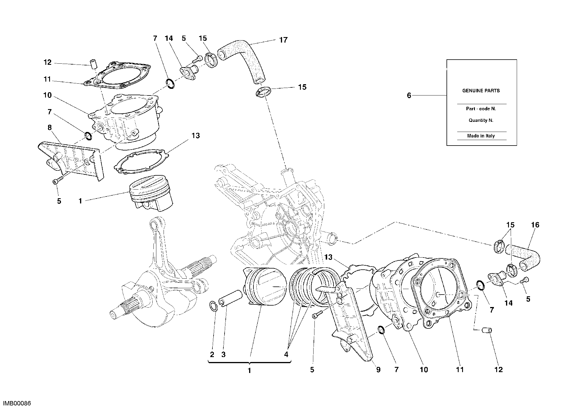 007 CYLINDRE PISTON POUR MONSTER S4R 2008