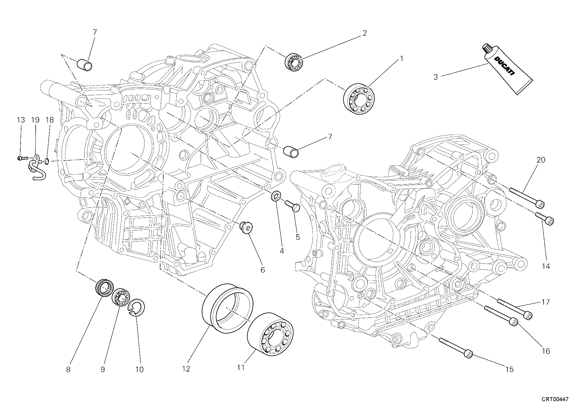 10A ROULEMENTS CARTER MOTEUR POUR SUPERBIKE 1198 R 2010