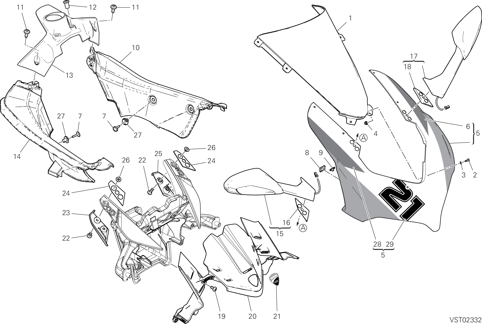 36A CAPOT AVANT POUR SUPERBIKE PANIGALE V2 TROY BAYLISS 2024