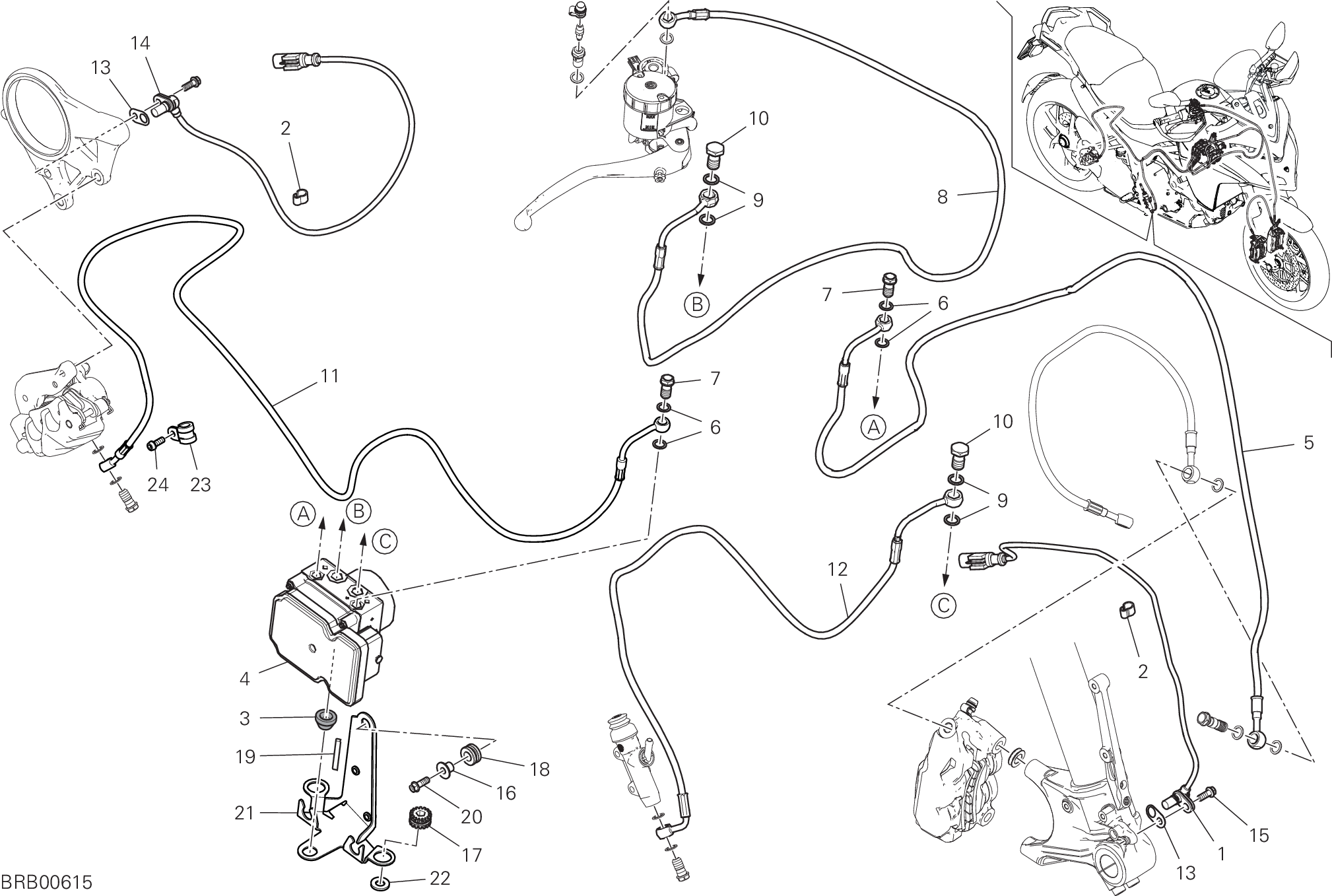 24A SYSTEME DE FREIN ABS POUR MULTISTRADA 1260 S PIKES PEAK 2018
