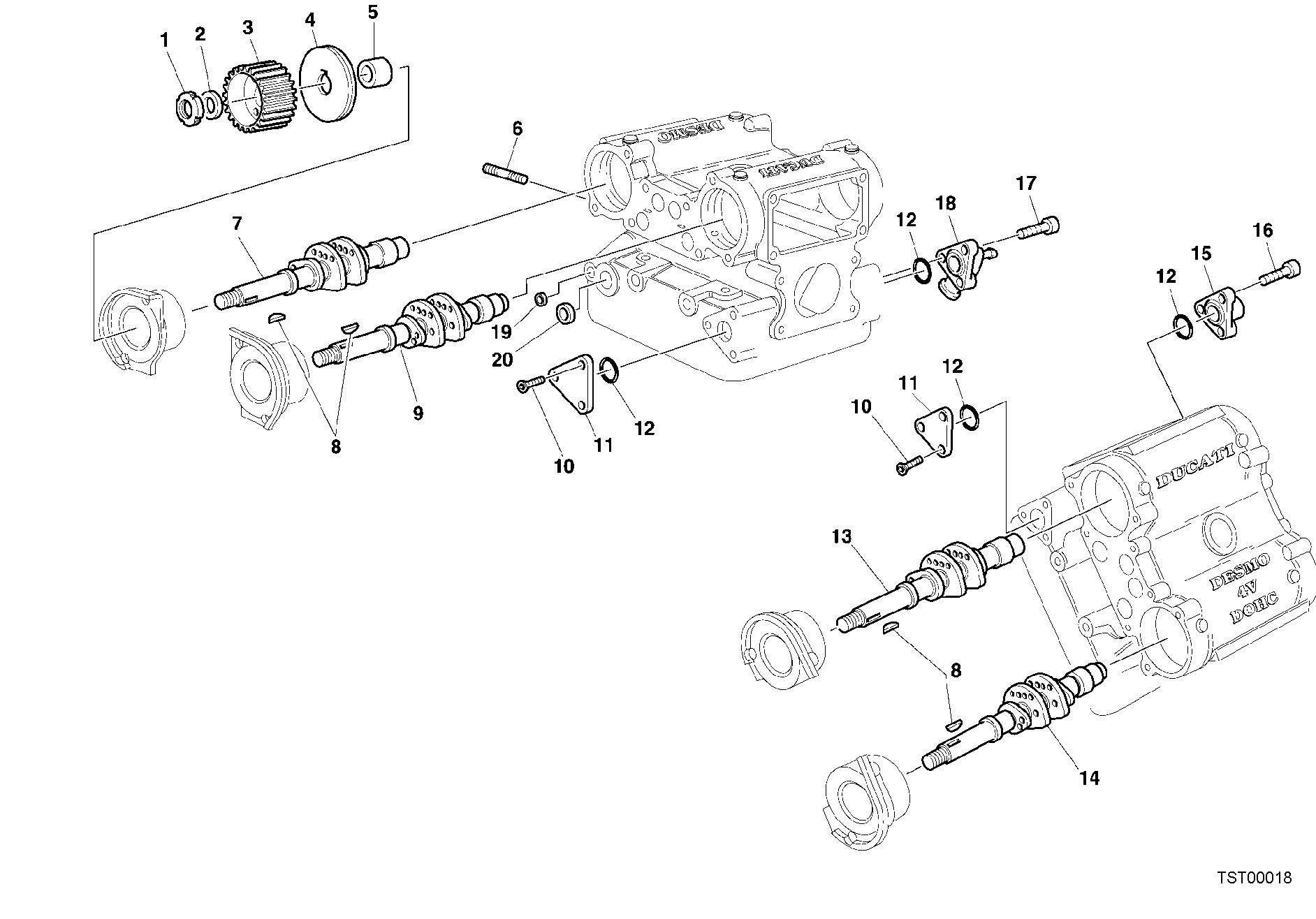 014 ARBRE A CAMES POUR SUPERBIKE 748 2000