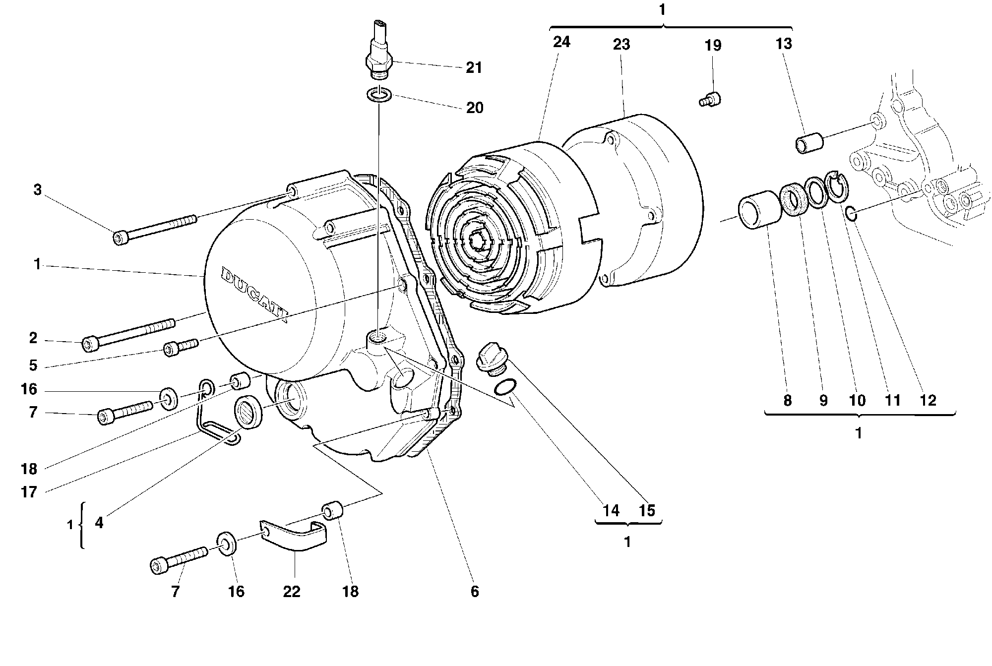 050 COUVERCLE EMBRAYAGE POUR MONSTER 750 1999
