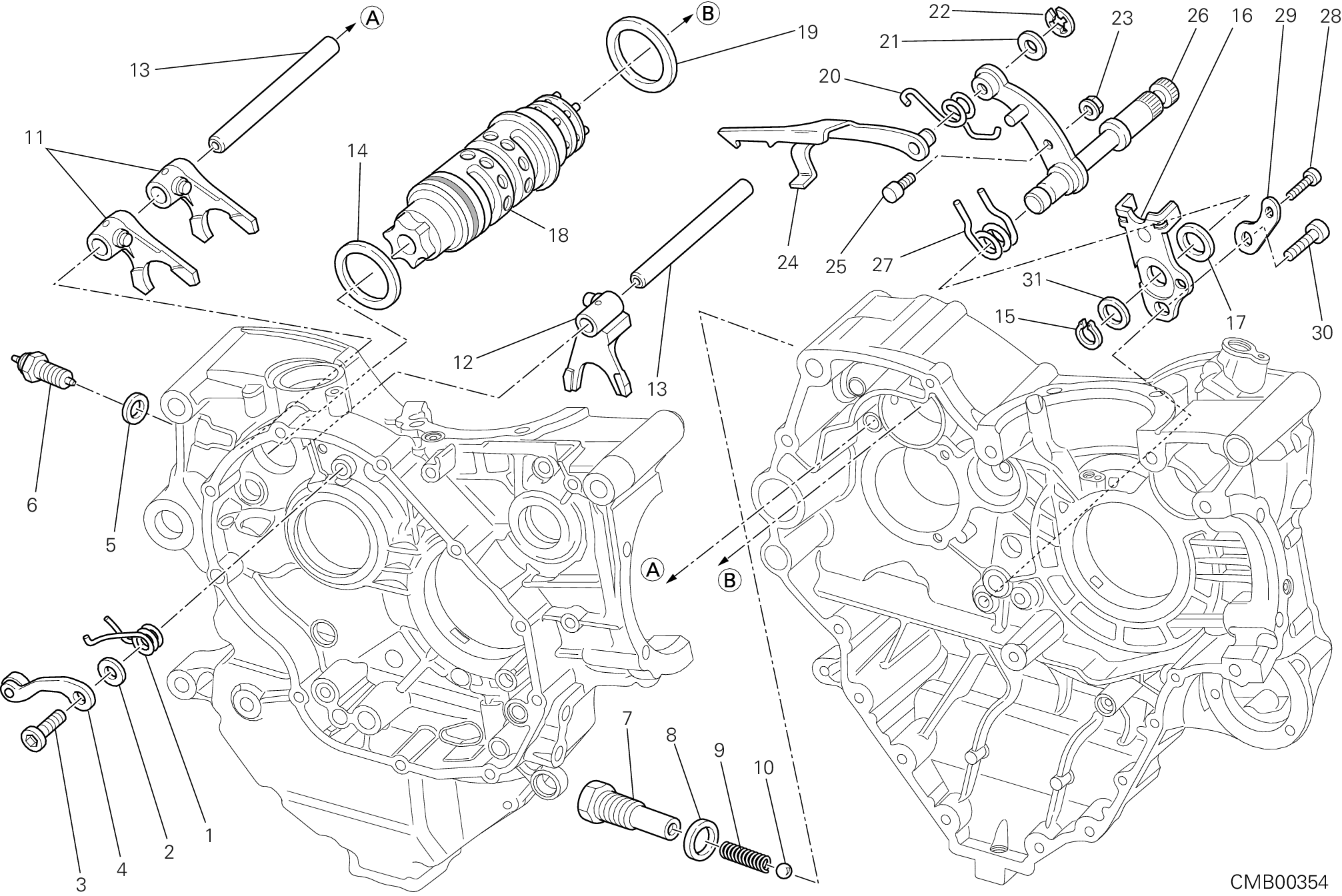 002 TAMBOUR CHANGEMENT VITESSE FOURCHETTE POUR STREETFIGHTER S 2013