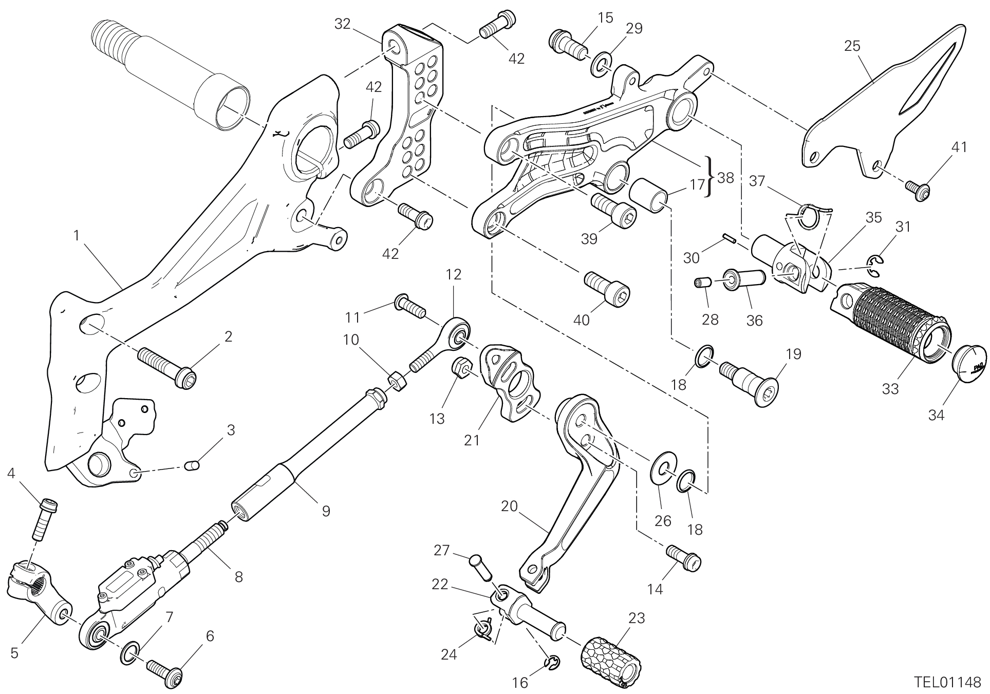 26A REPOSE PIED GAUCHE POUR SUPERBIKE PANIGALE 25ANNIVERSARIO 916 2020