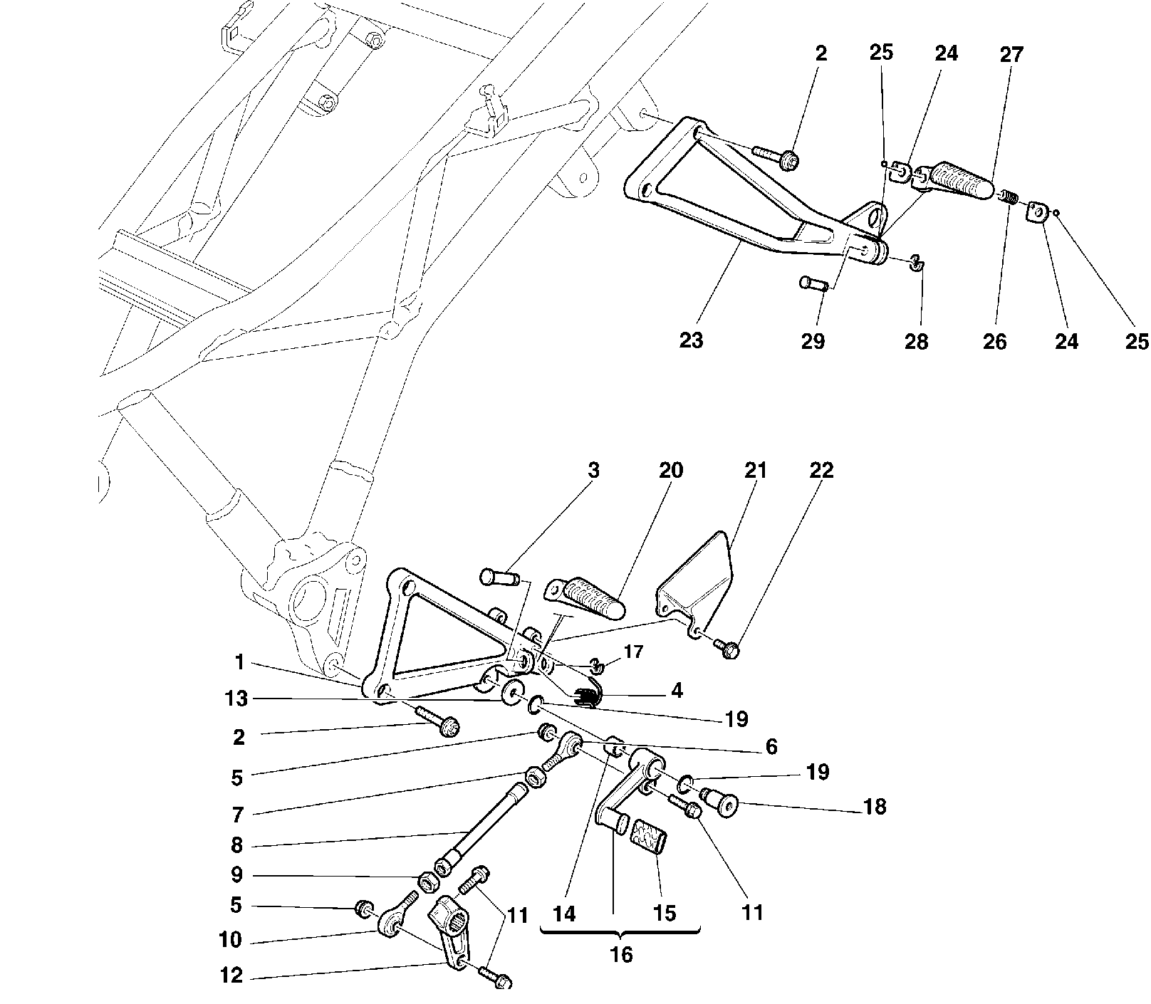 200 REPOSE PIED GAUCHE POUR SUPERSPORT 750 SS 1999