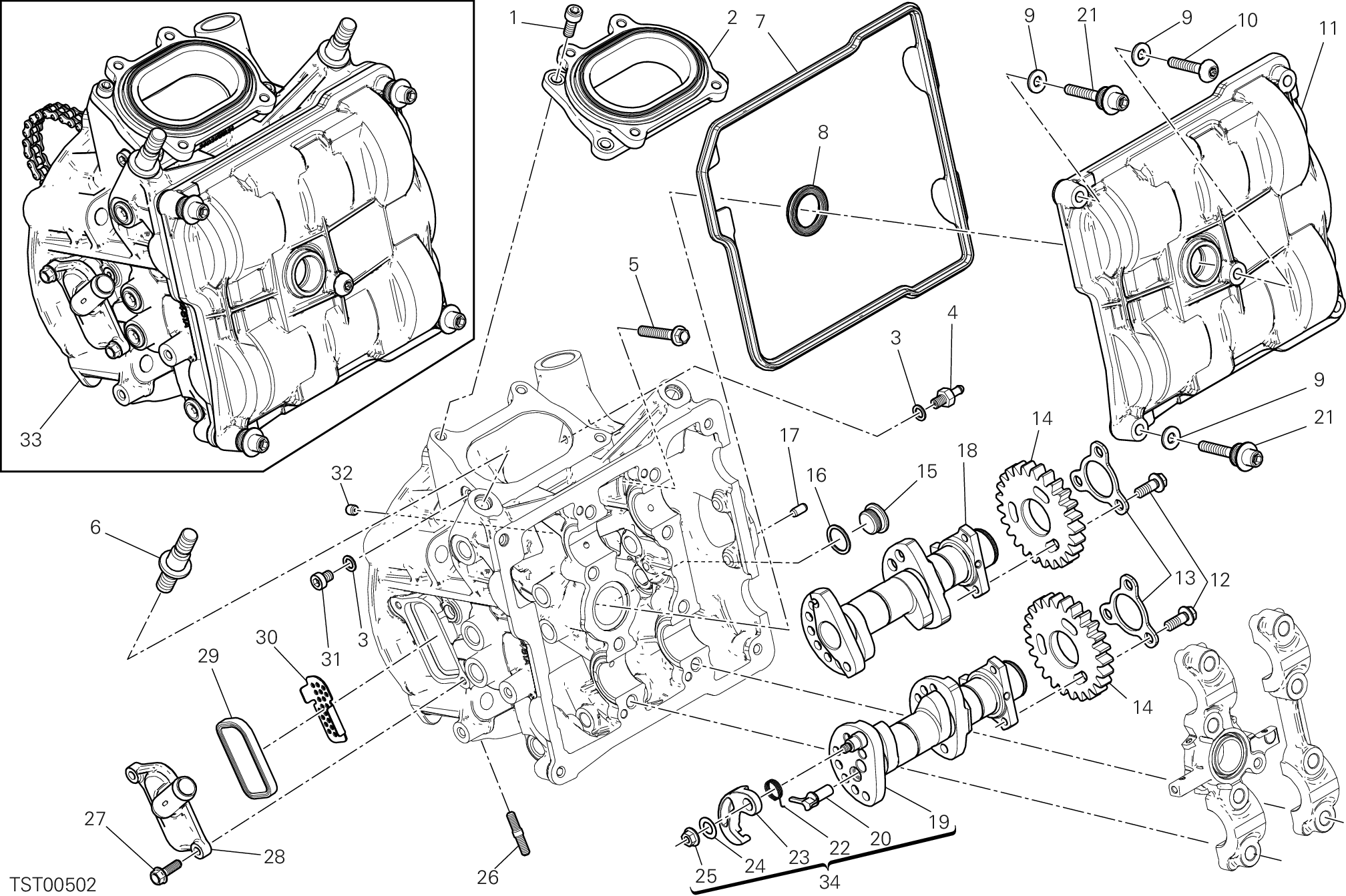 013 CULASSE HORIZONTALE DISTRIBUTION POUR SUPERBIKE 899 PANIGALE ABS 2014