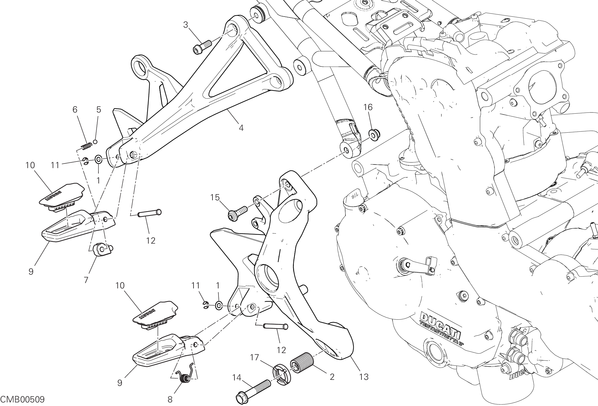 27B REPOSE PIEDS DROIT POUR MONSTER 821 2021