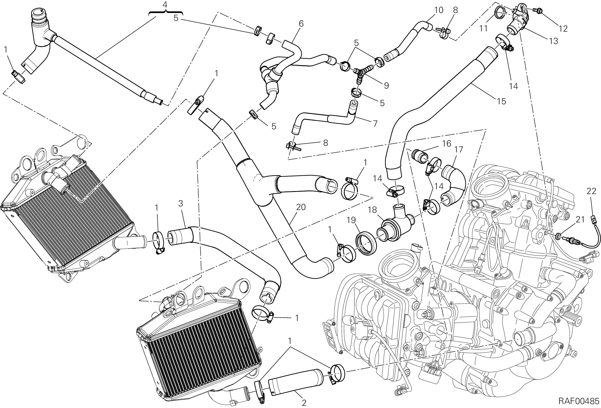 031 CIRCUIT DE REFROIDISSEMENT POUR DIAVEL CARBON 2012