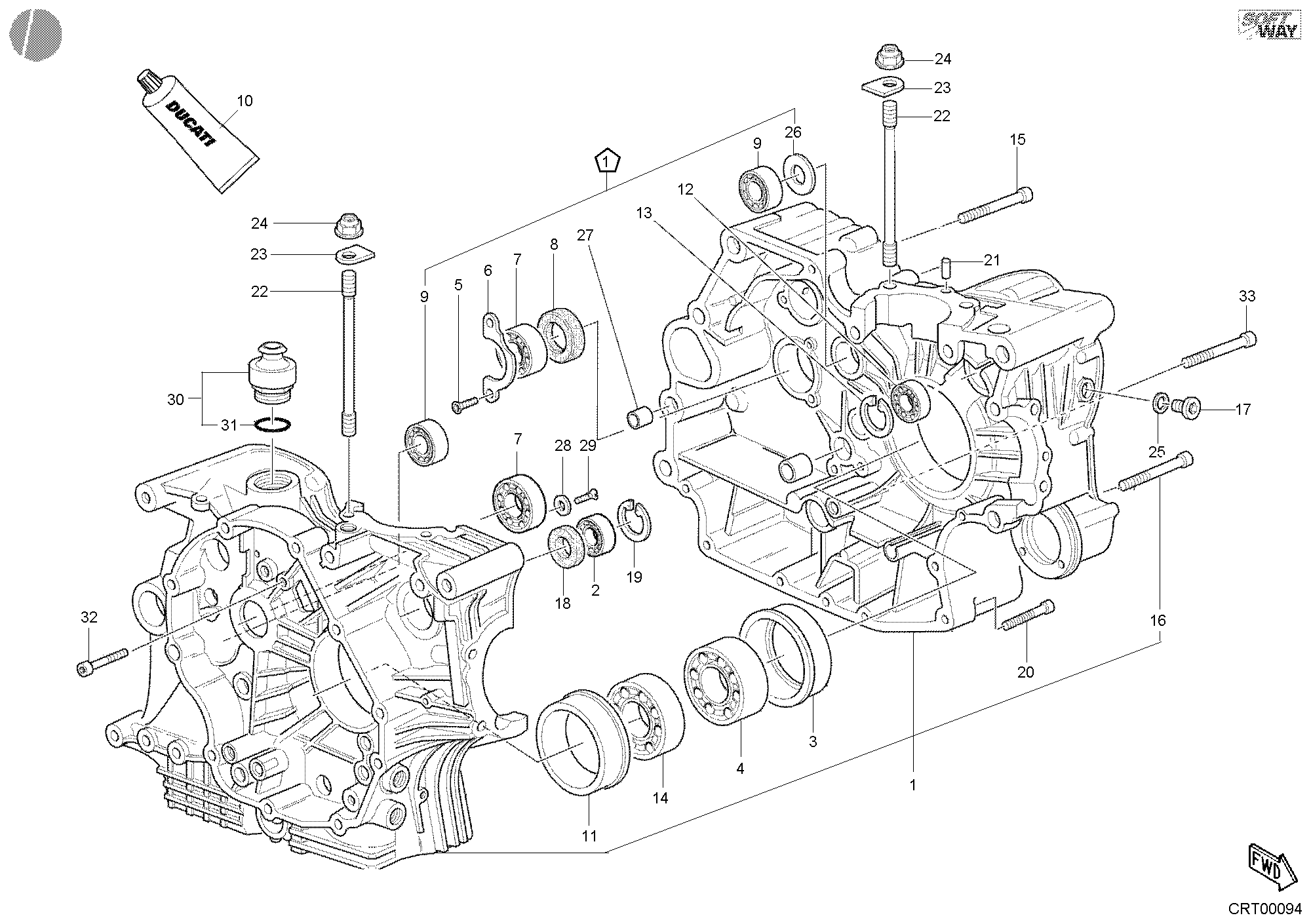 010 CARTER MOTEUR POUR SUPERBIKE 748 E 2002