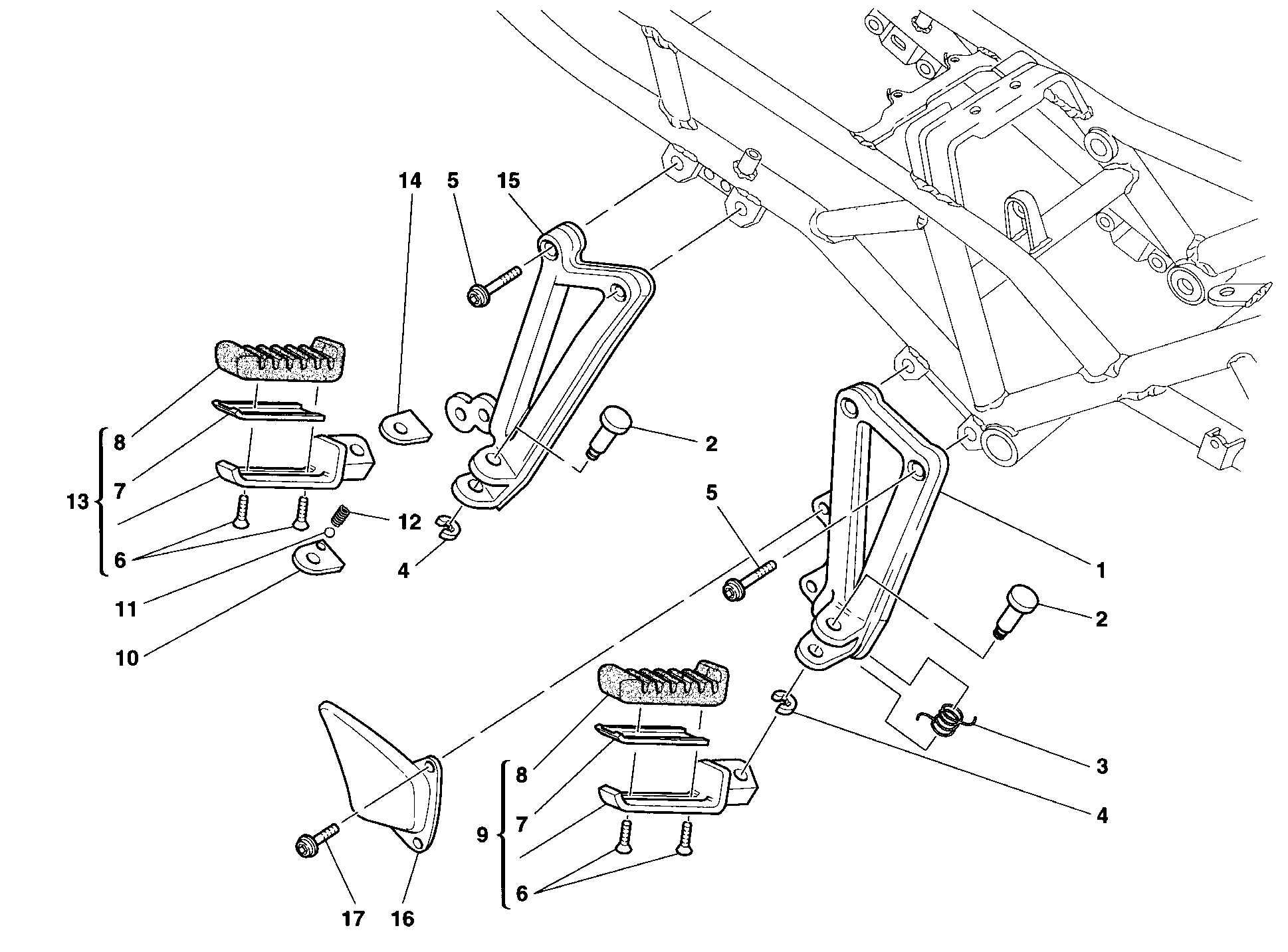 021 REPOSE PIEDS DROIT POUR SPORT TOURING ST2 1997