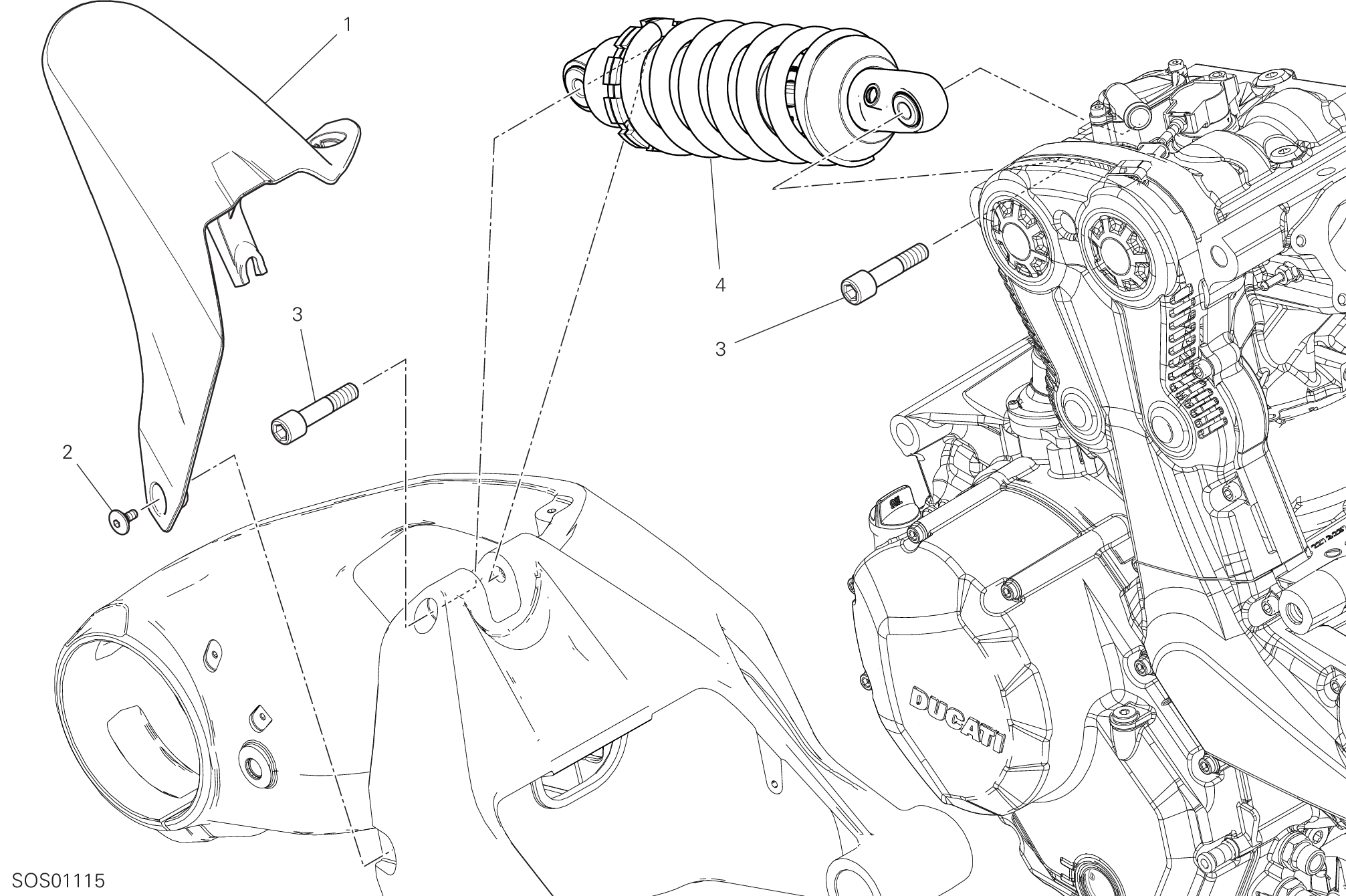 028 SOSPENSIONE POSTERIORE POUR SUPERSPORT 950 2021