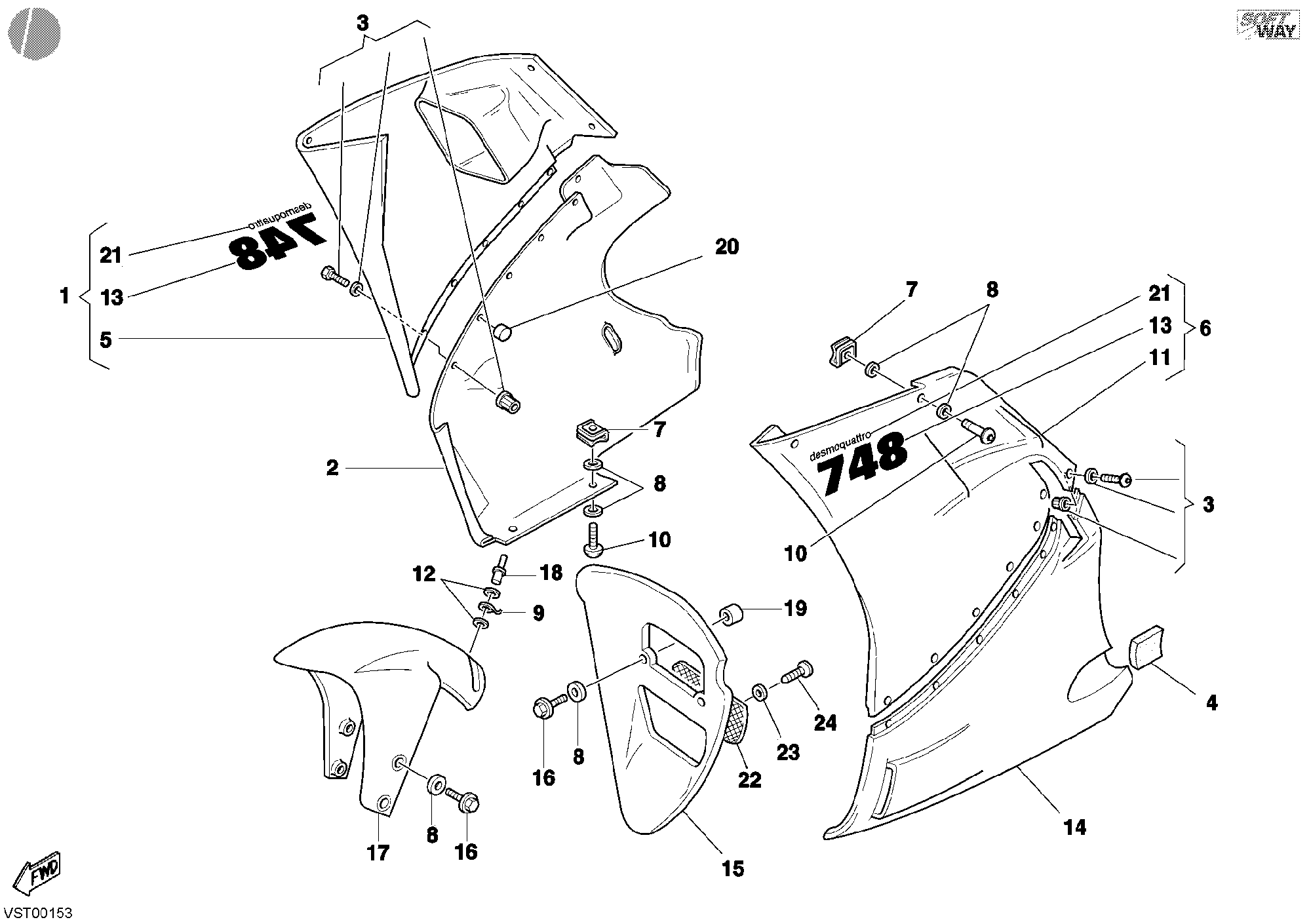 36A HABILLAGE POUR SUPERBIKE 748 E 2001