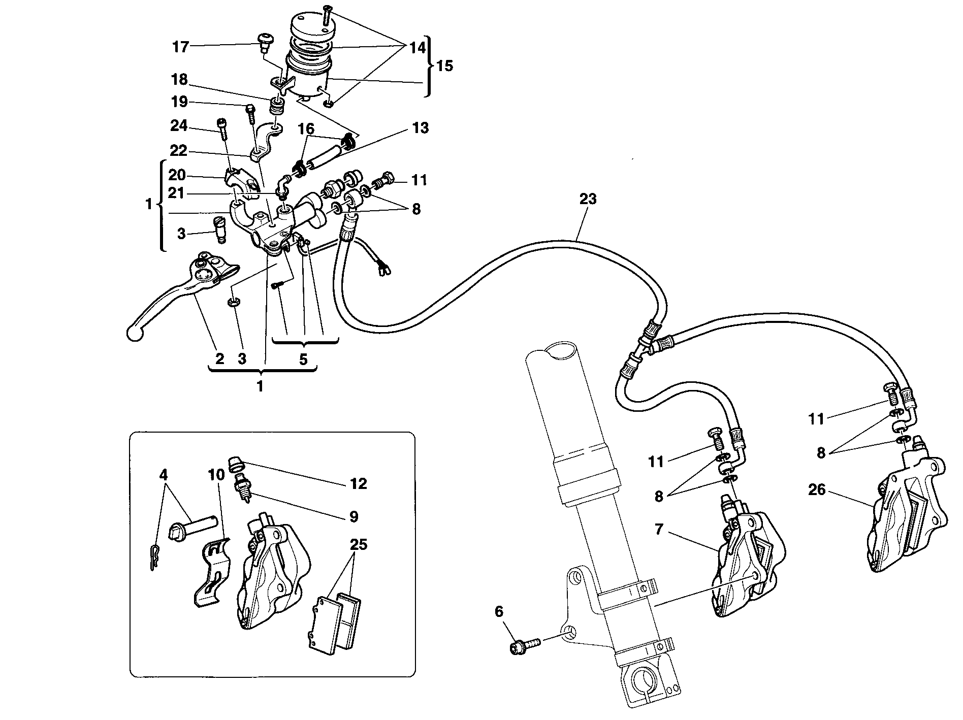 027 SYSTEME DE FREIN AVANT POUR SUPERSPORT 900 SS 1998