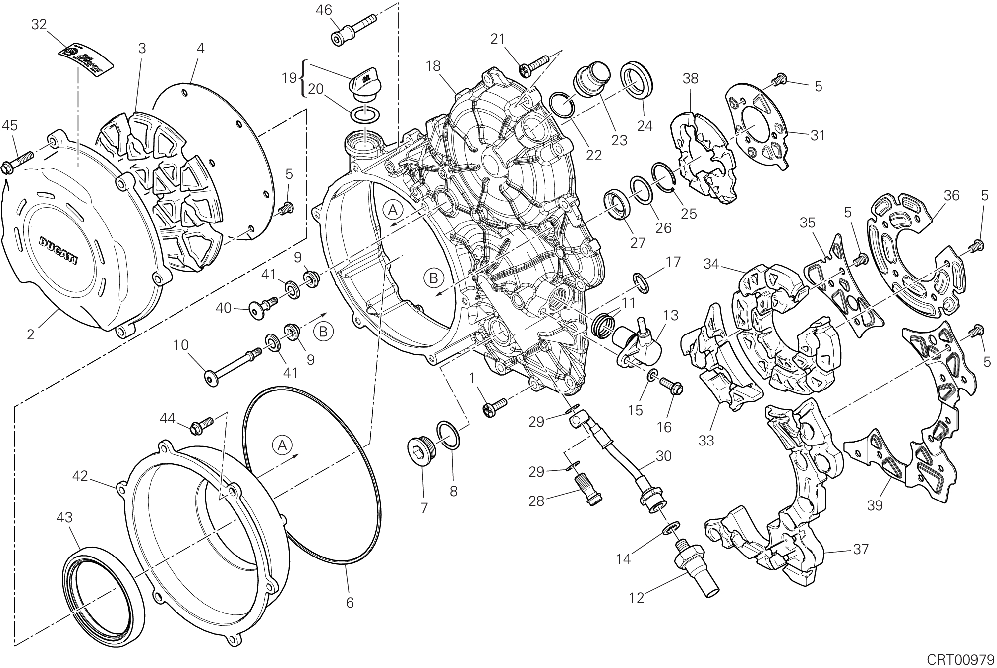 04A COUVERCLE EMBRAYAGE POUR SUPERBIKE PANIGALE V4 TRICOLORE 2025