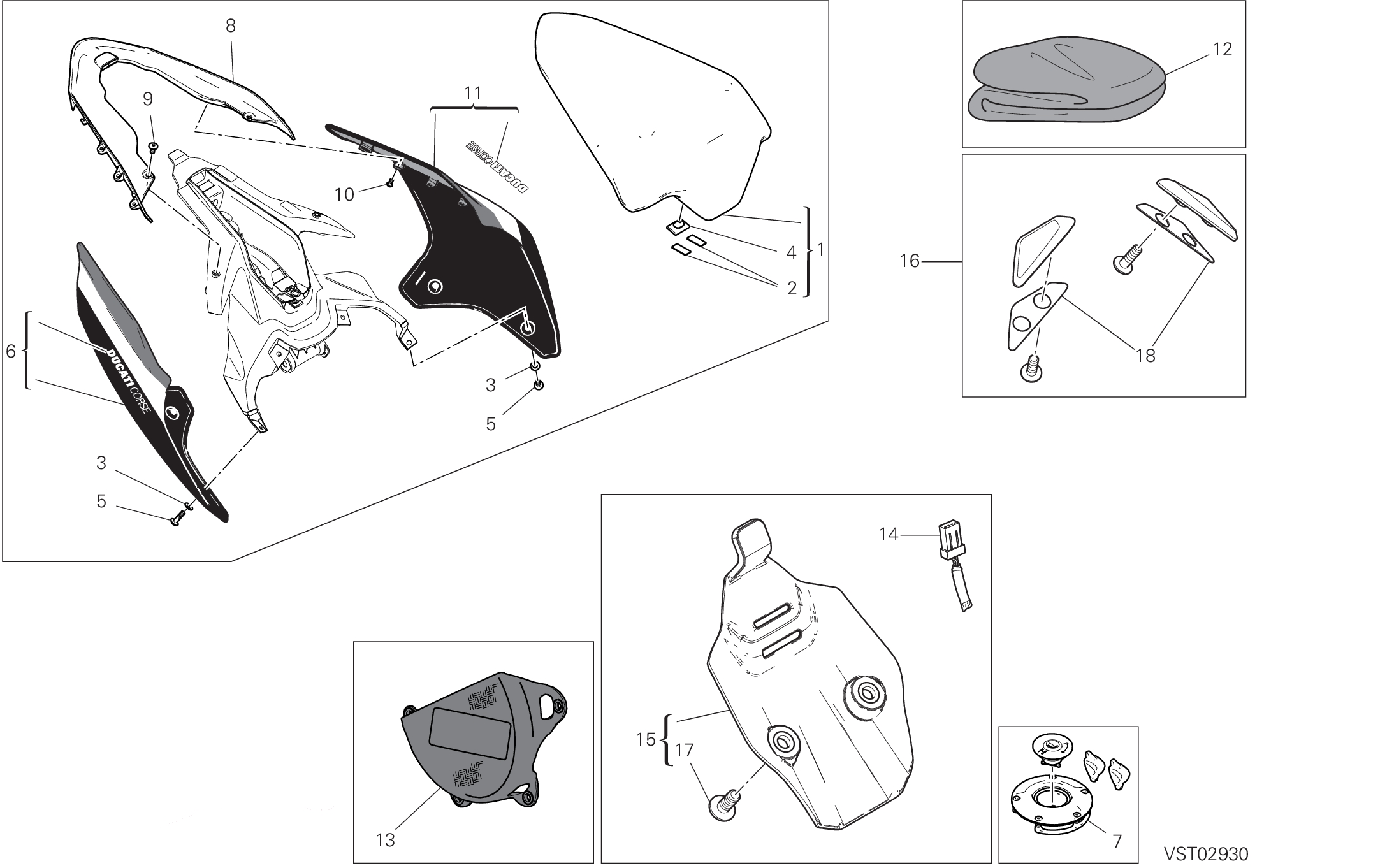 38A ACCESSOIRES POUR SUPERBIKE PANIGALE V2 SUPERQUADRO FINAL EDITION 2025
