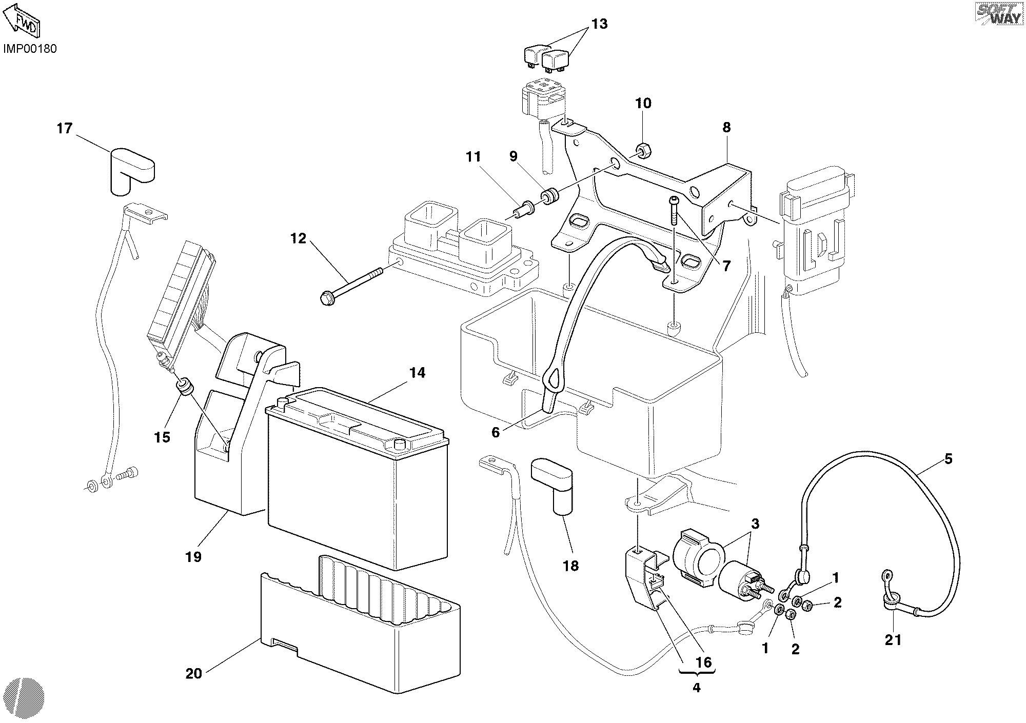 030 BATTERIE POUR SUPERSPORT 1000 SS 2003